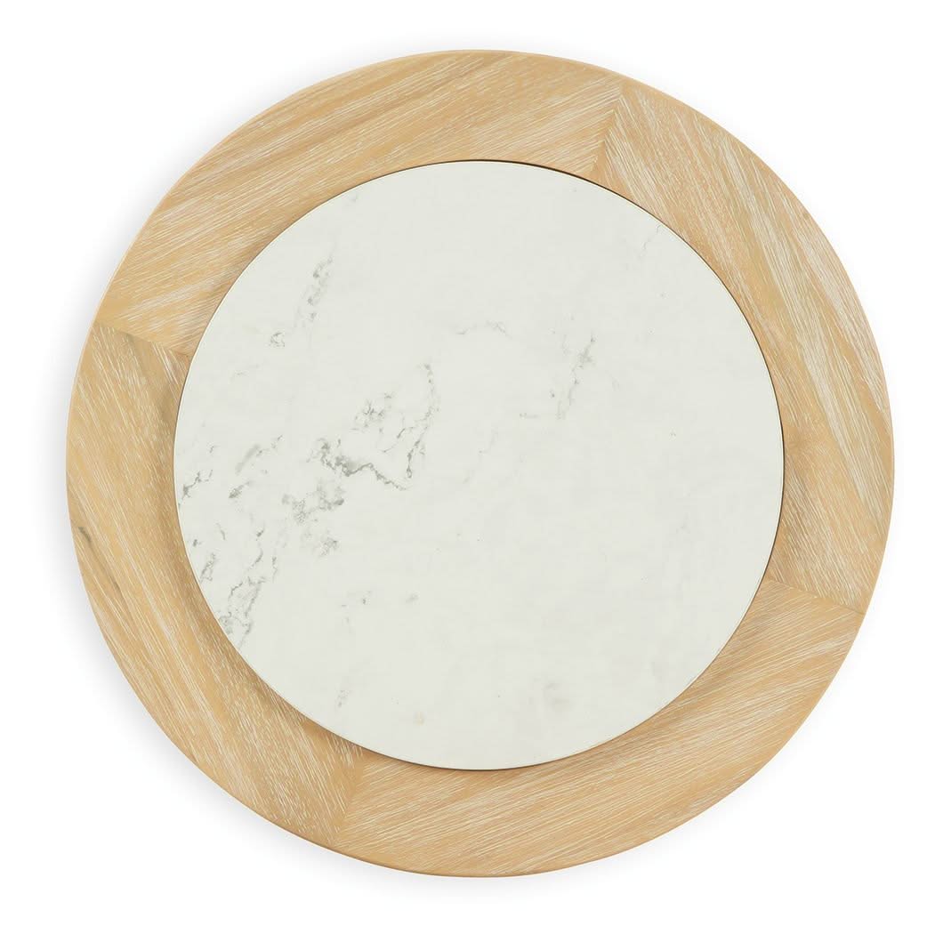 Camdill - Round End Table - Light Brown / White - Image 4