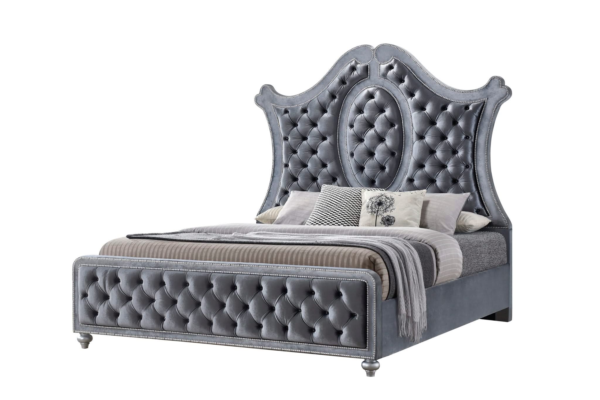 Cameo - King 4 Piece Bedroom Set - Gray - Image 2