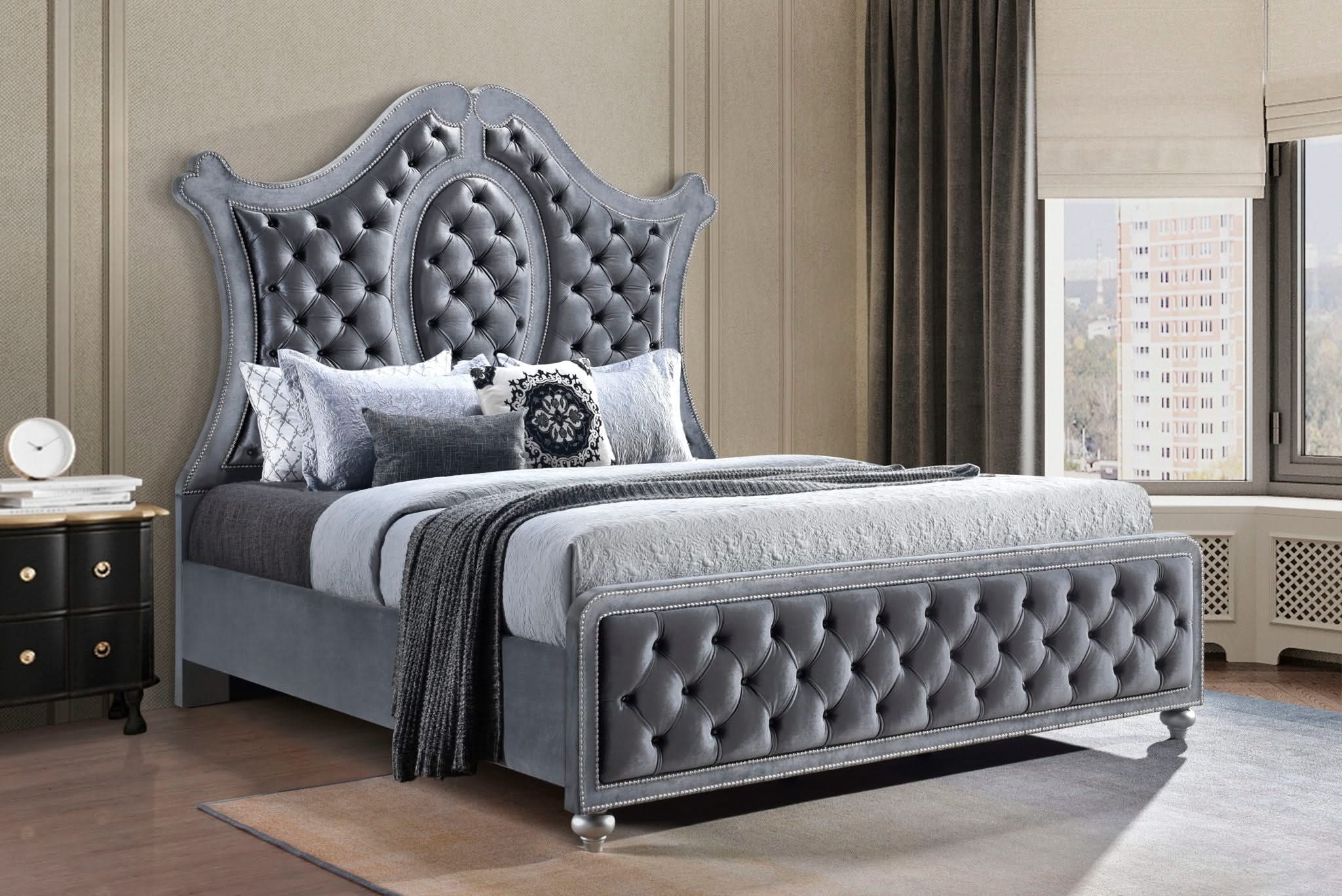 Cameo - King 4 Piece Bedroom Set - Gray - Image 3