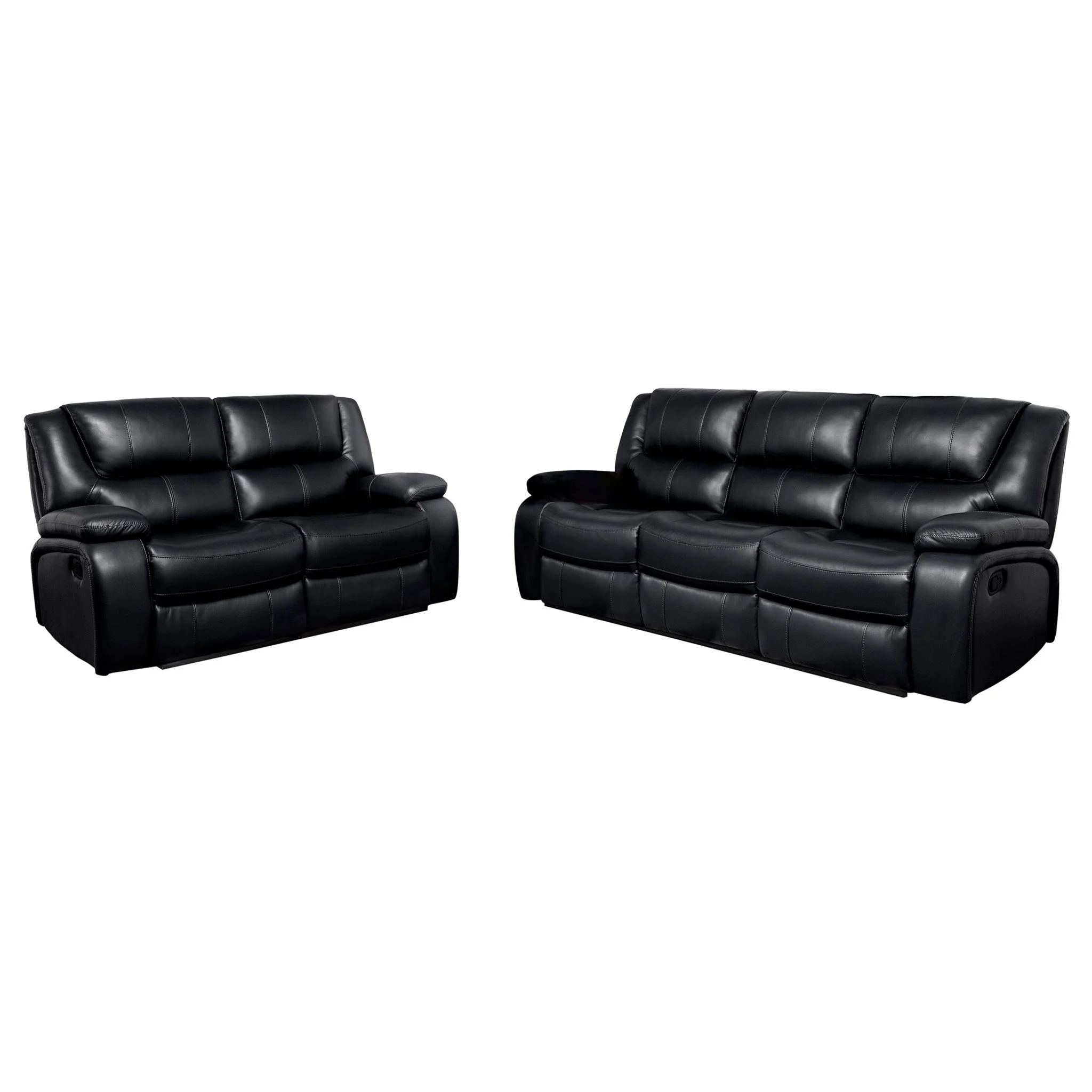 Camila 2-piece Upholstered Reclining Sofa Set Black - Image 2