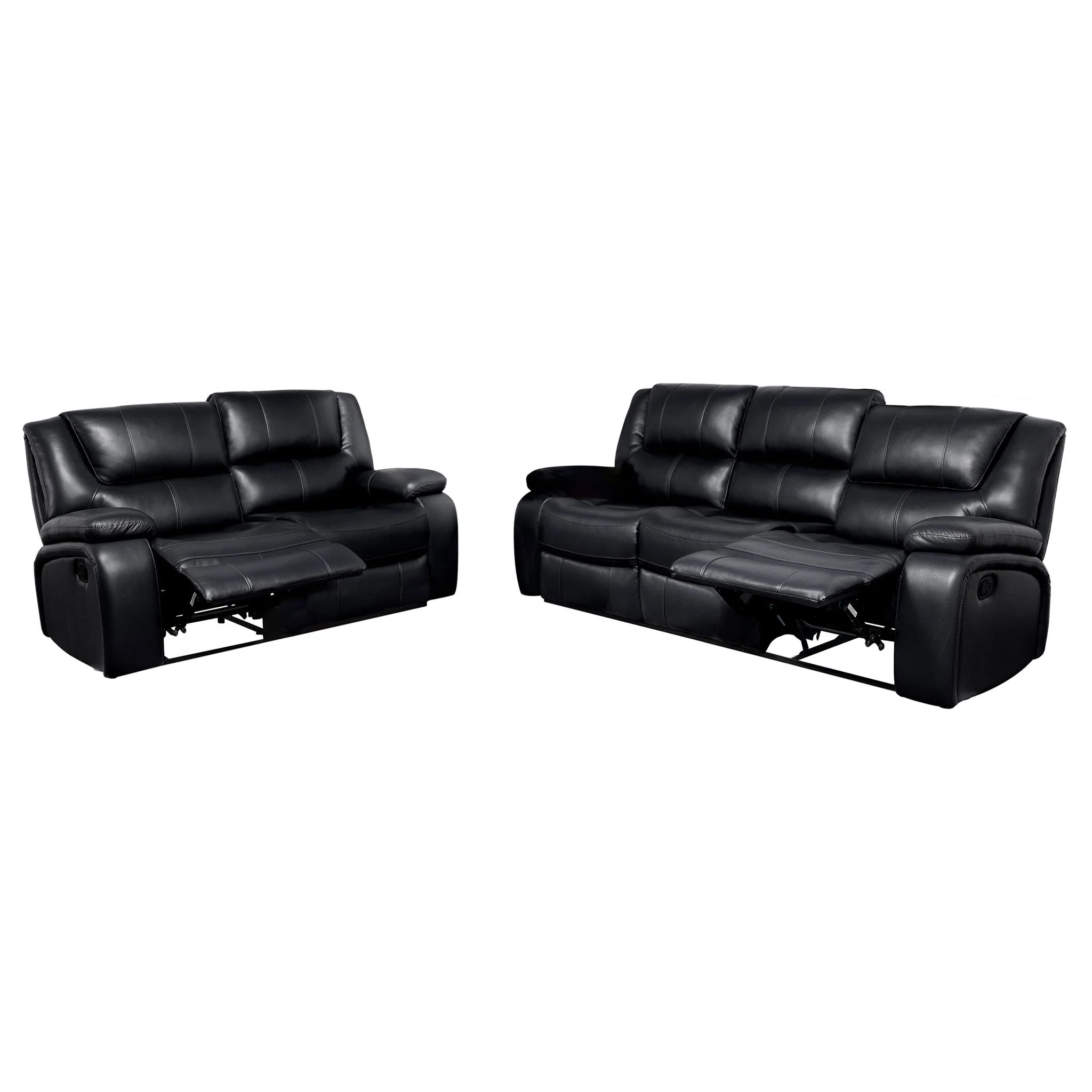 Camila 2-piece Upholstered Reclining Sofa Set Black - Image 4