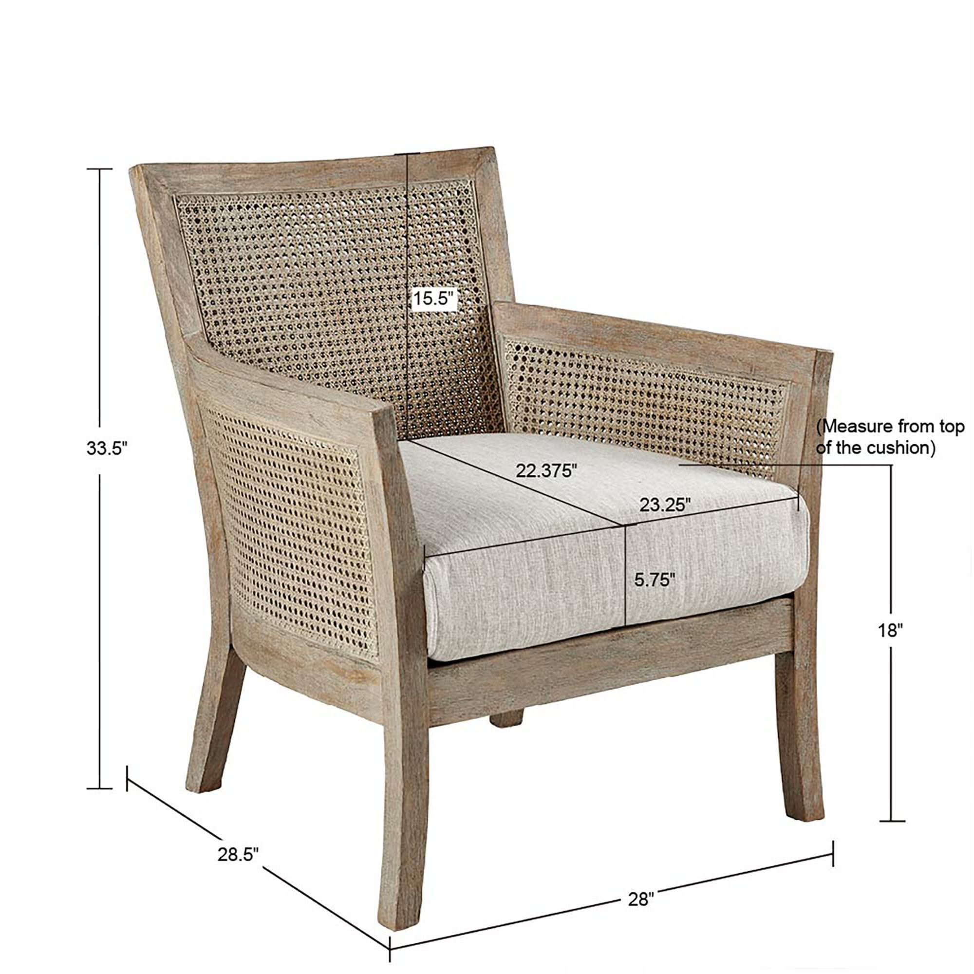 Cane Armchair With High Density Foam - Cream / Reclaimed Natural - Image 4