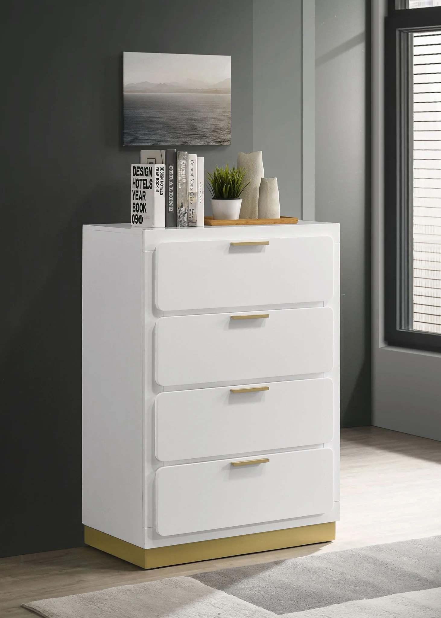 Caraway 4-drawer Bedroom Chest White - Image 2