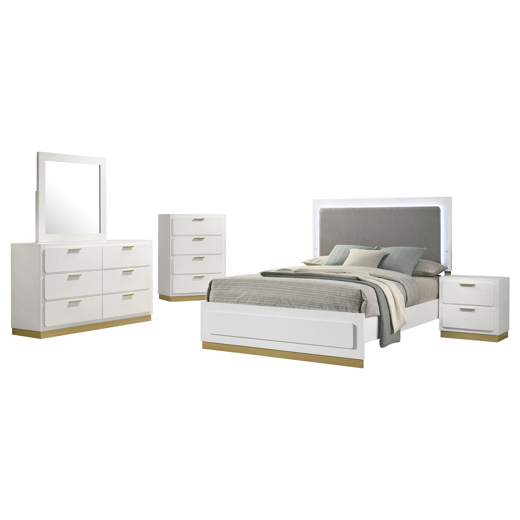Caraway 5-piece Eastern King Bedroom Set White - Image 3