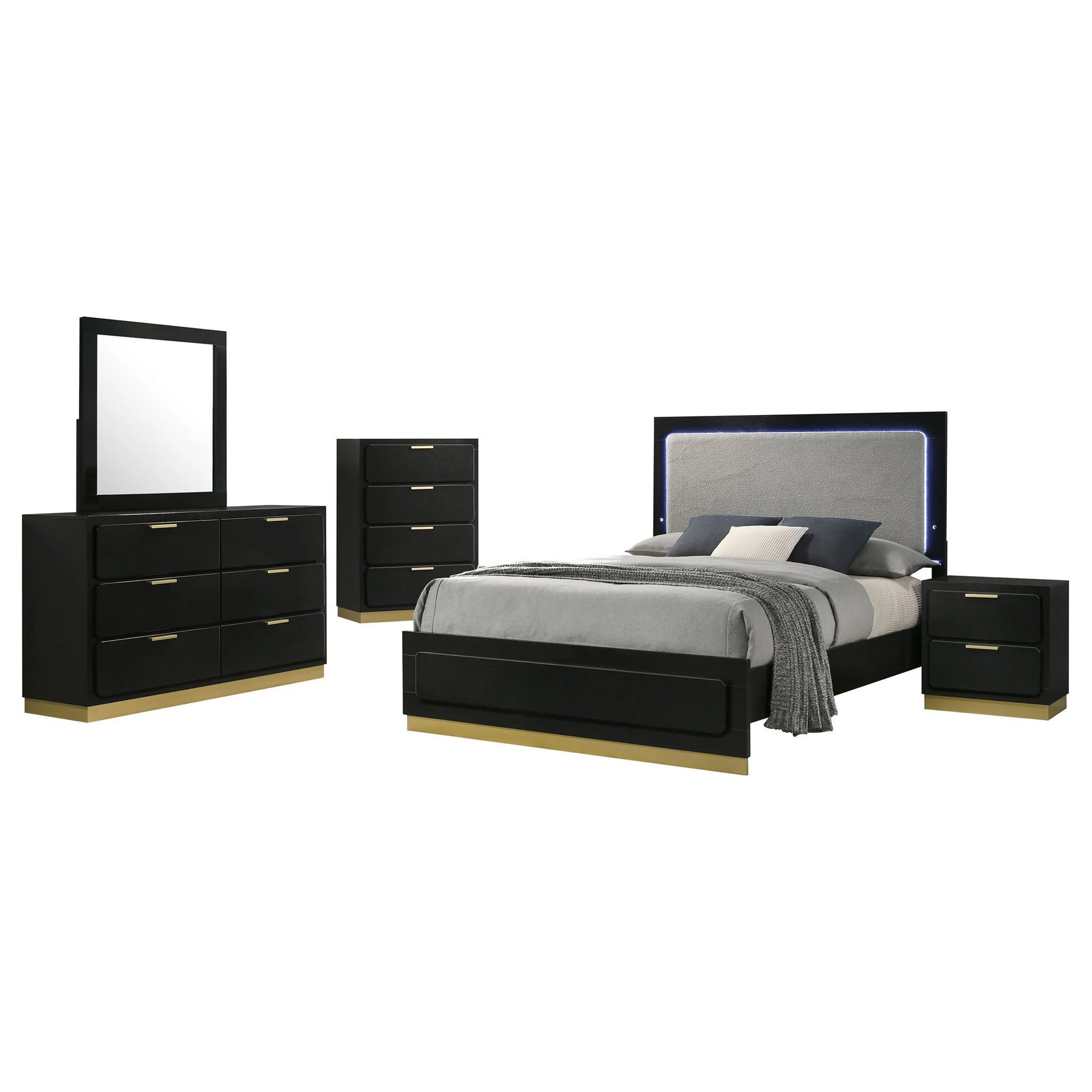 Caraway 5-piece Queen Bedroom Set Black - Image 3
