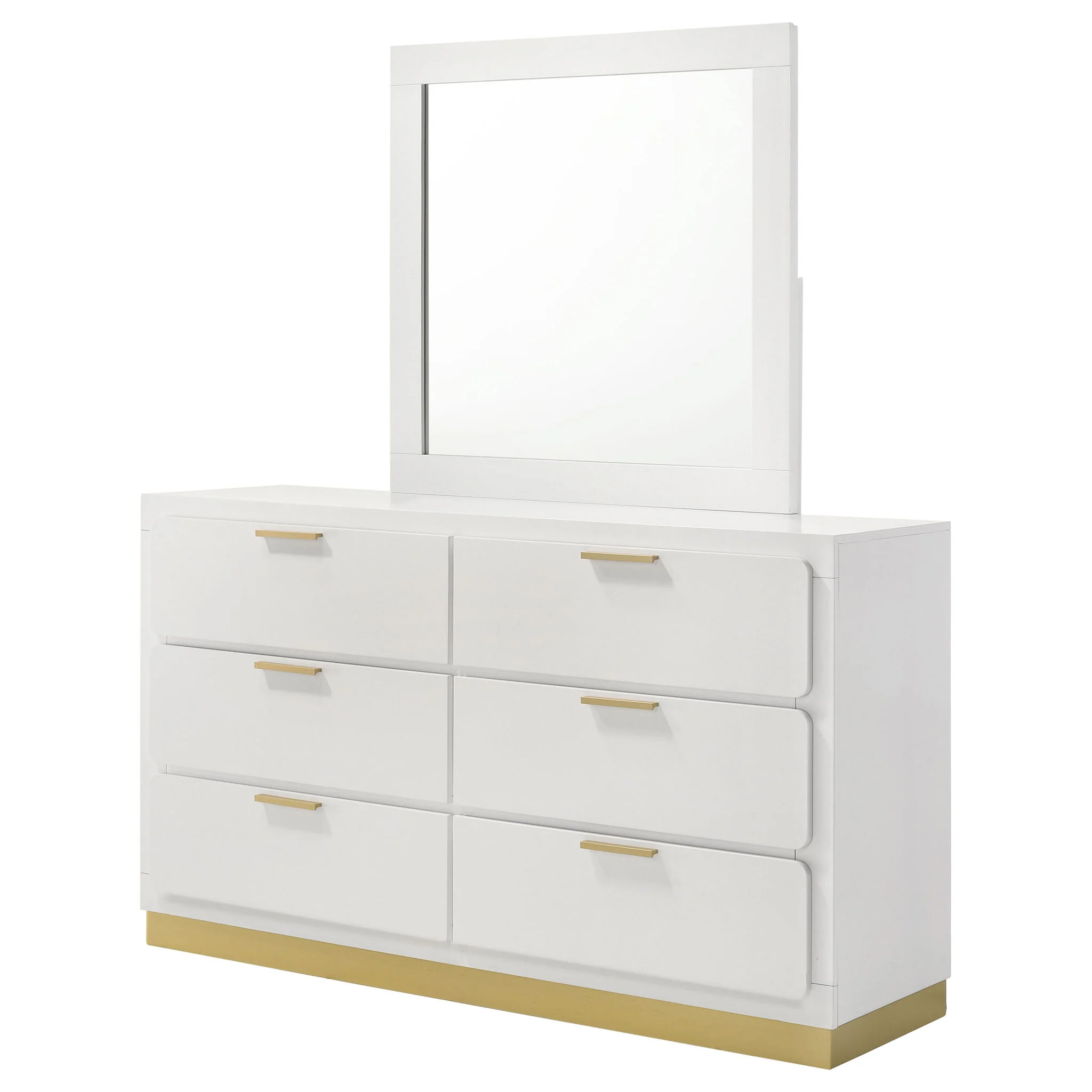 Caraway 6-drawer Dresser with Mirror White - Image 4