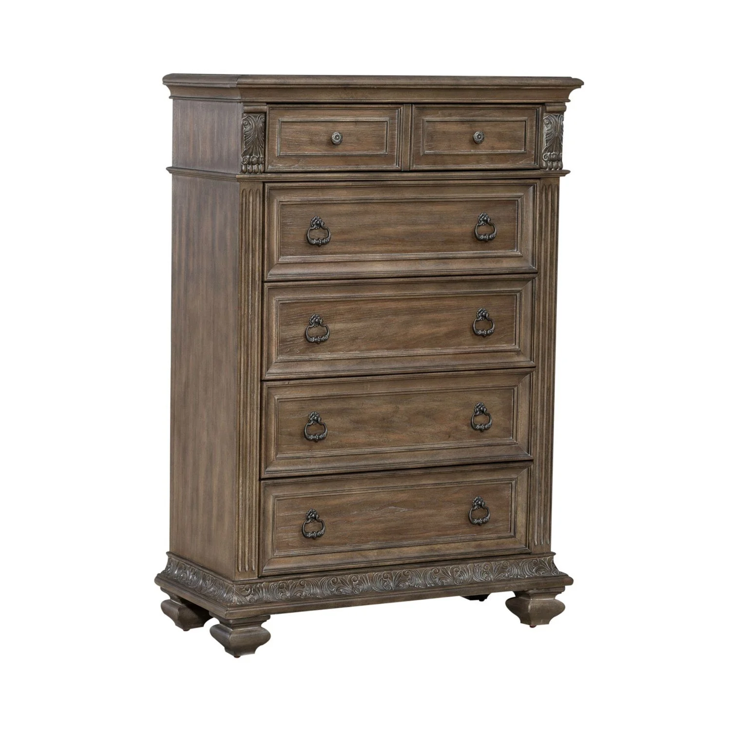 Carlisle Court - 5 Drawer Chest - Medium Brown - Image 4