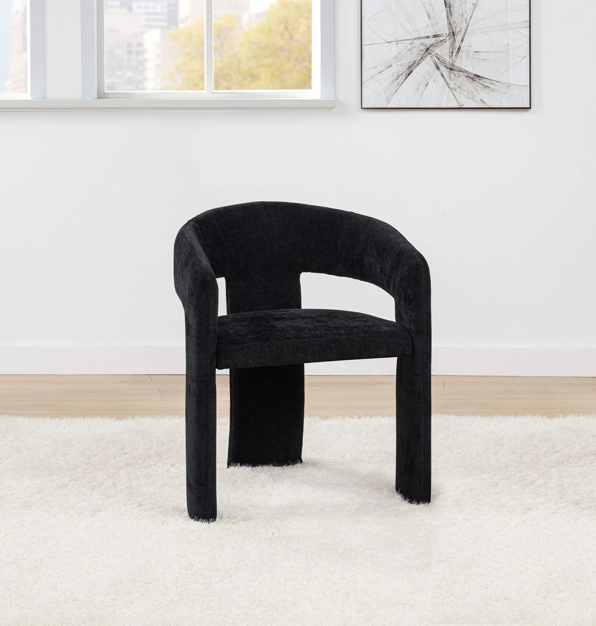 Carlow Upholstered Dining Arm Chair Black (Set of 2) - Image 3