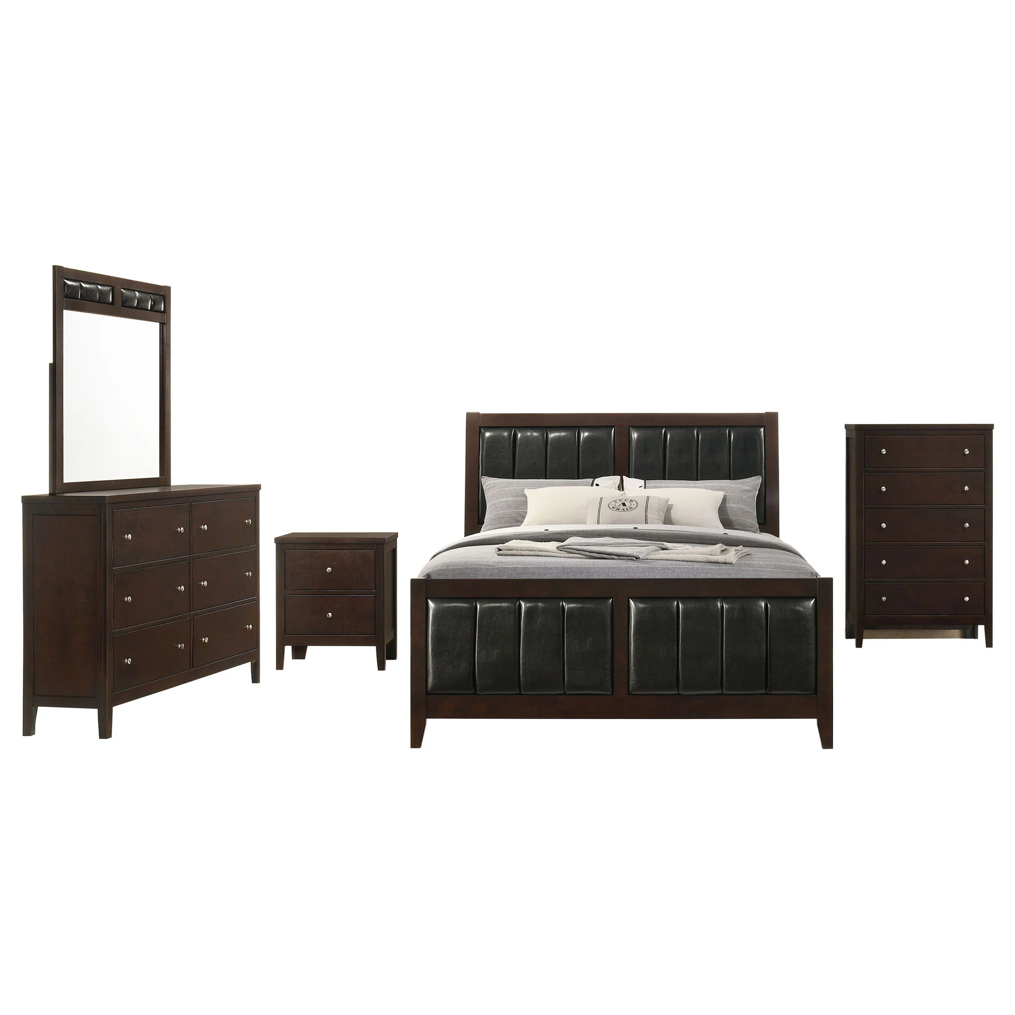 Carlton 5-piece Eastern King Bedroom Set Cappuccino - Image 4