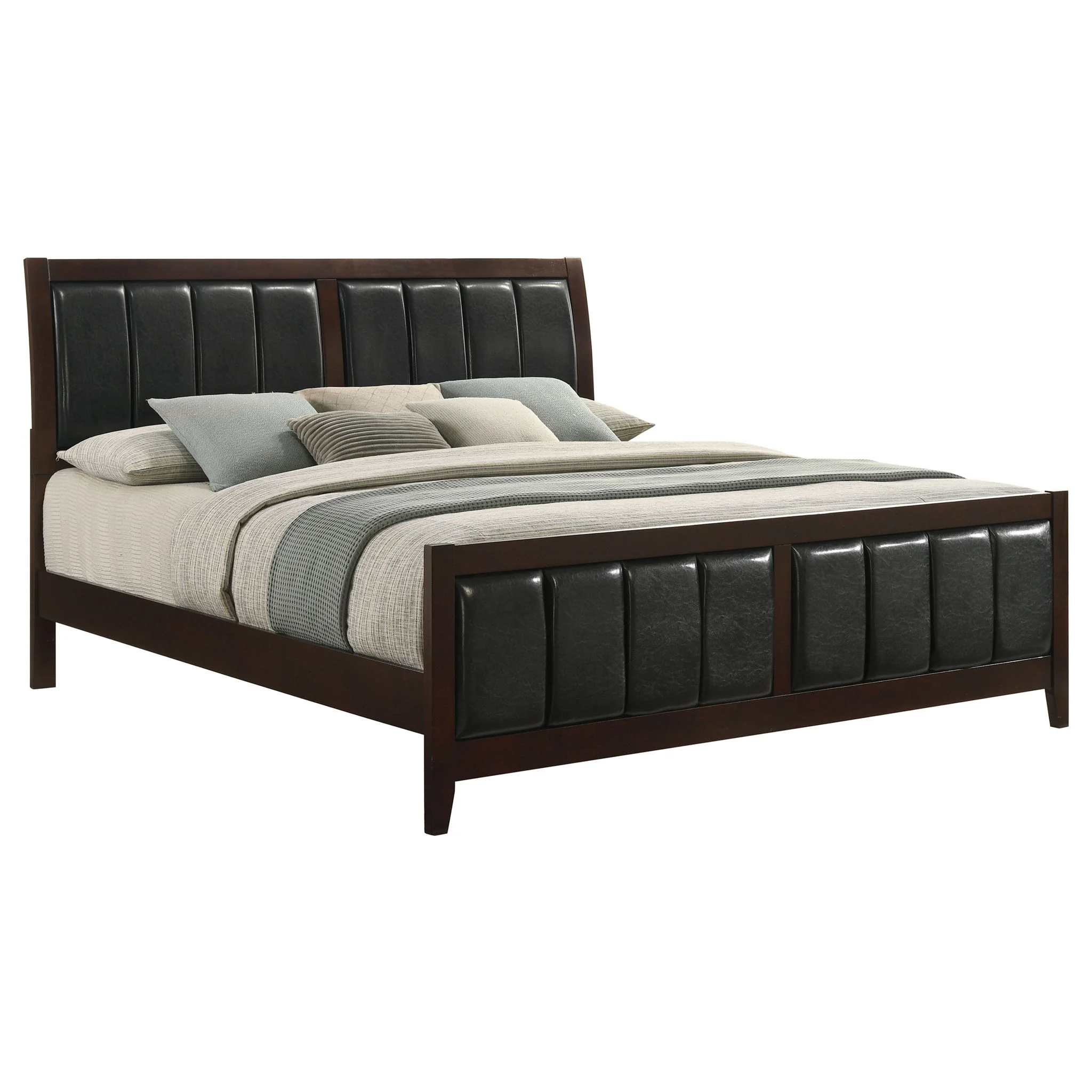 Carlton Wood Eastern King Panel Bed Cappuccino - Image 4