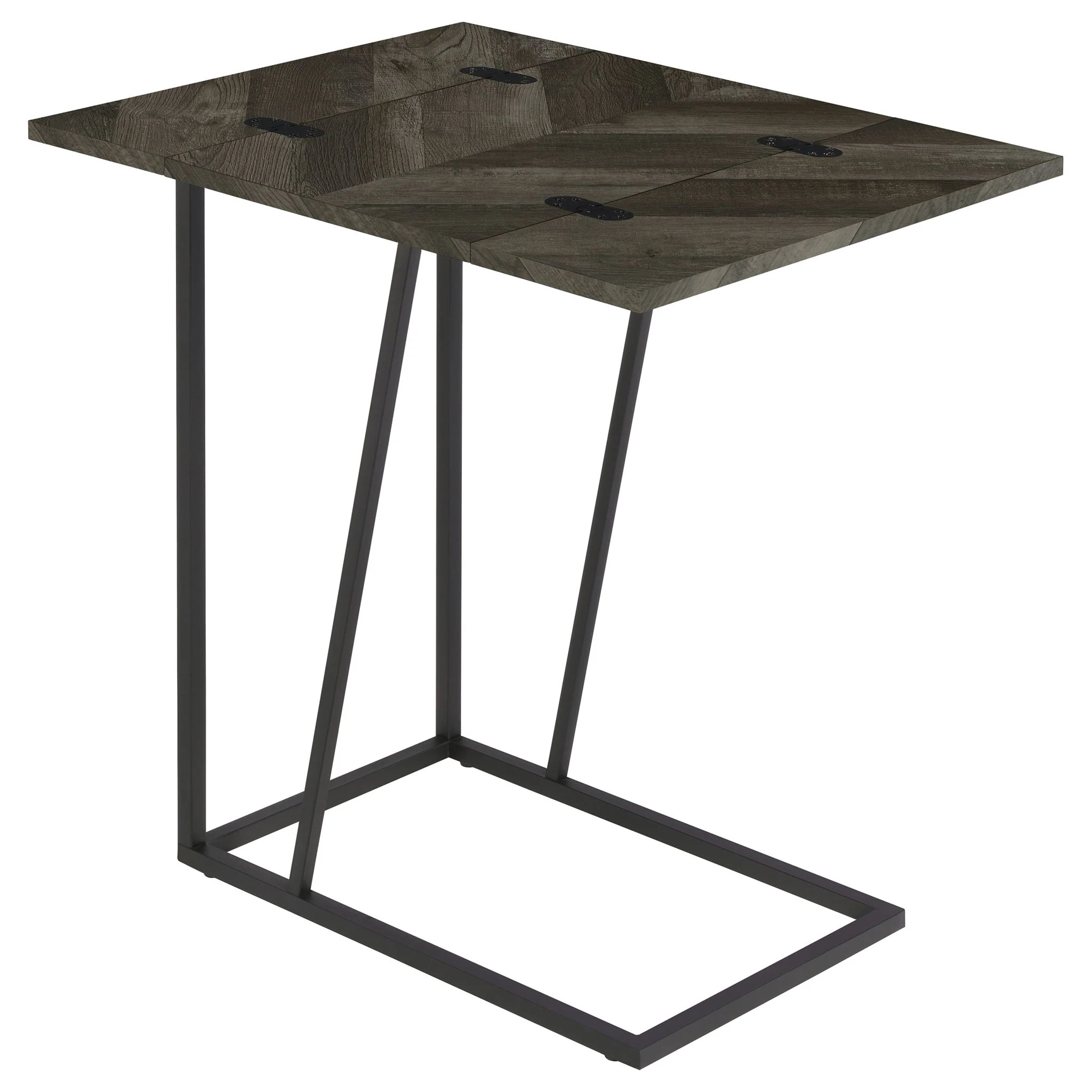 Carly Expandable Engineered Wood C-Shaped Side Table Grey - Image 3