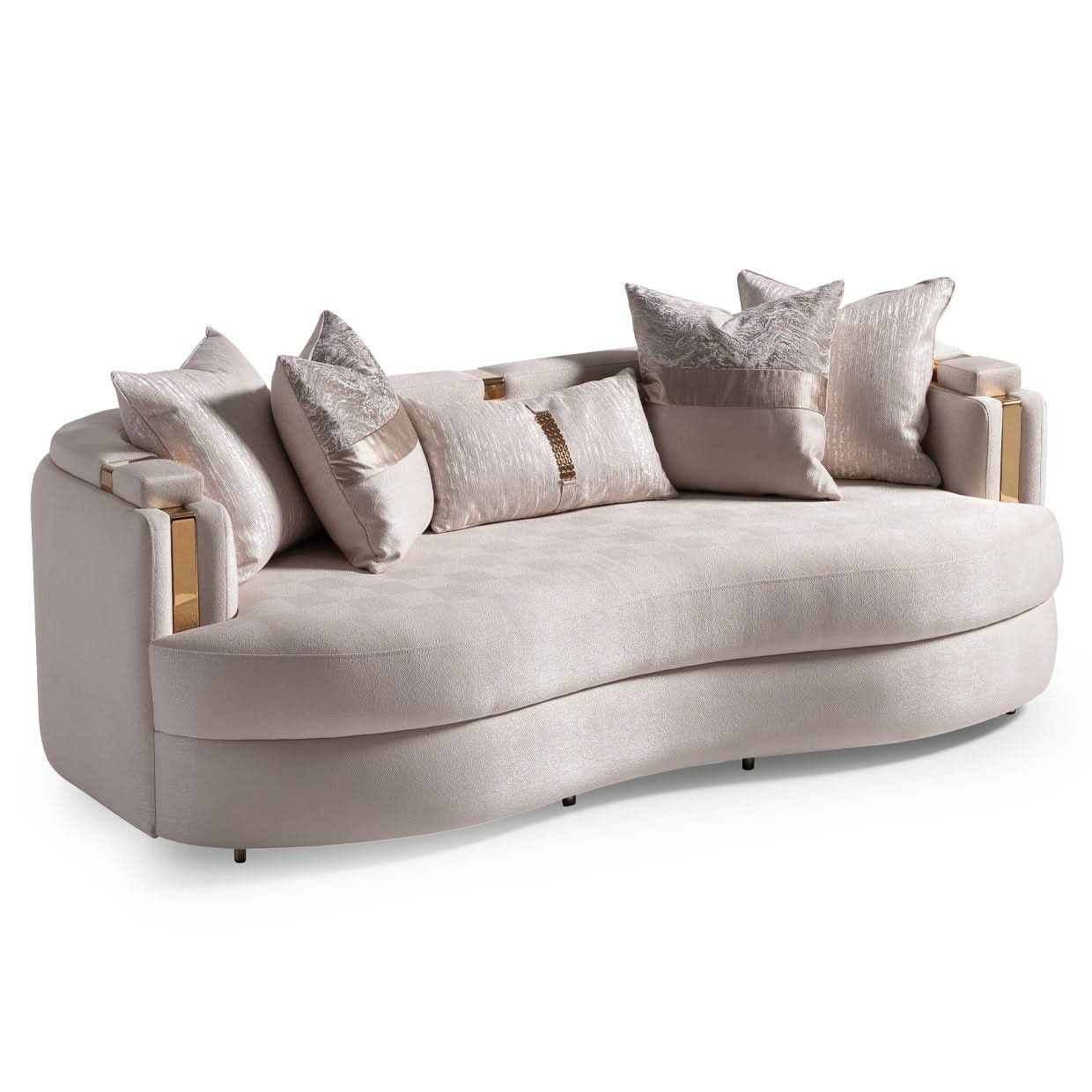 Carmela - Sofa - Almond / Gold - Image 3