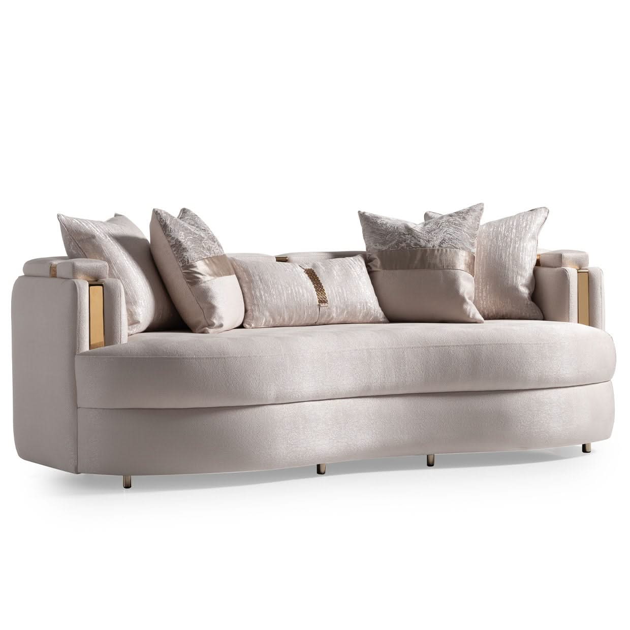 Carmela - Sofa - Almond / Gold - Image 4