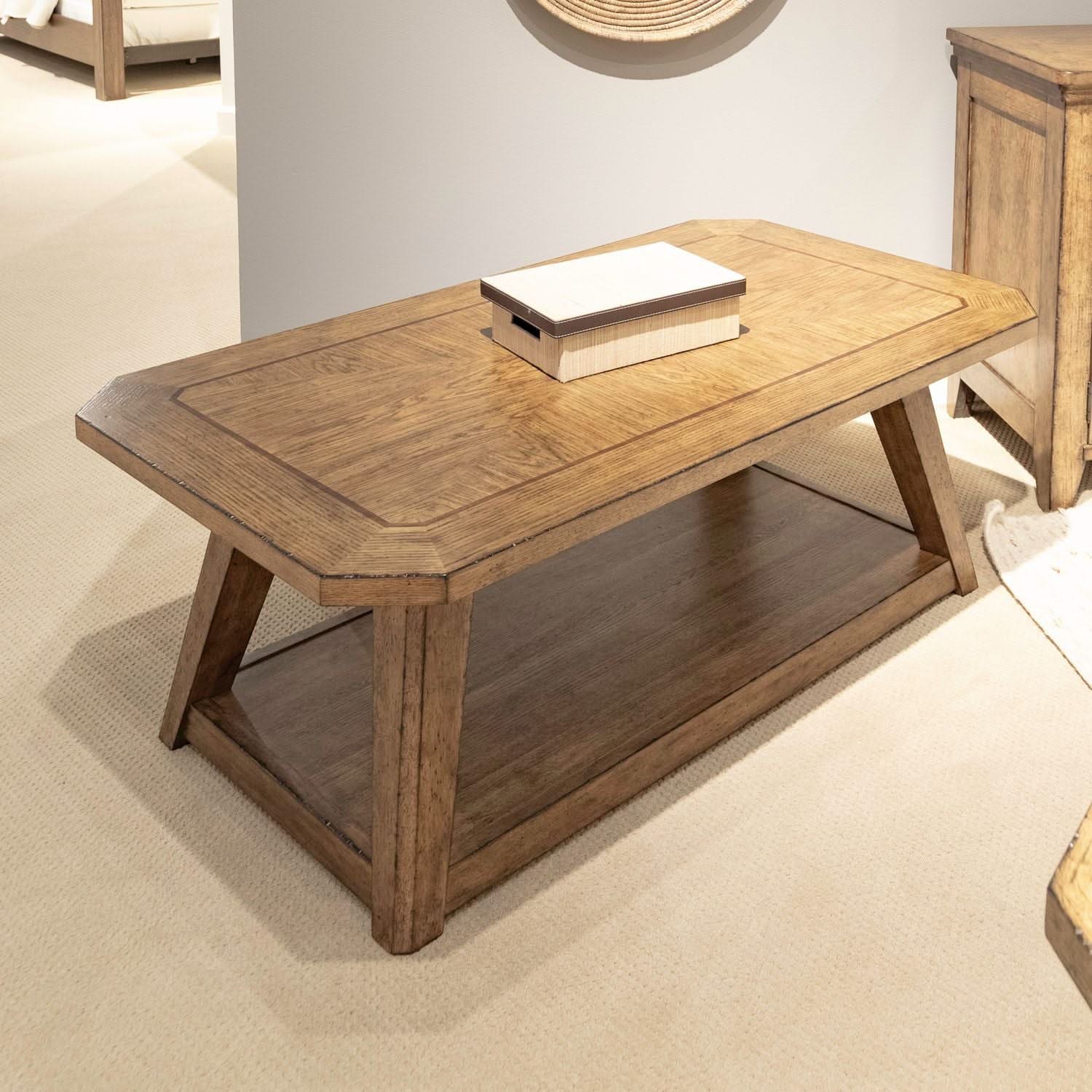 Carolina Park - Rectangular Cocktail Table - Amber Brown