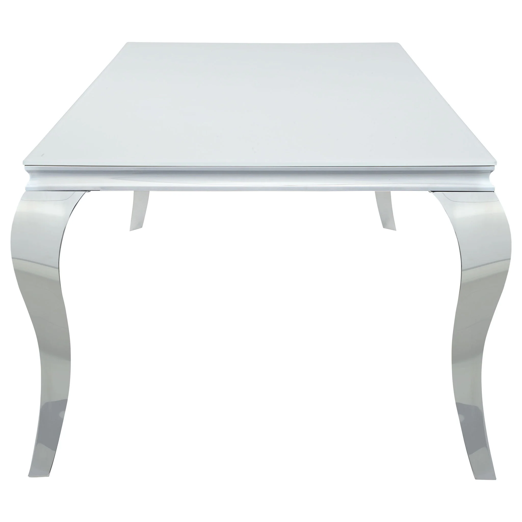 Carone Rectangular 81-inch Glass Top Dining Table White - Image 4