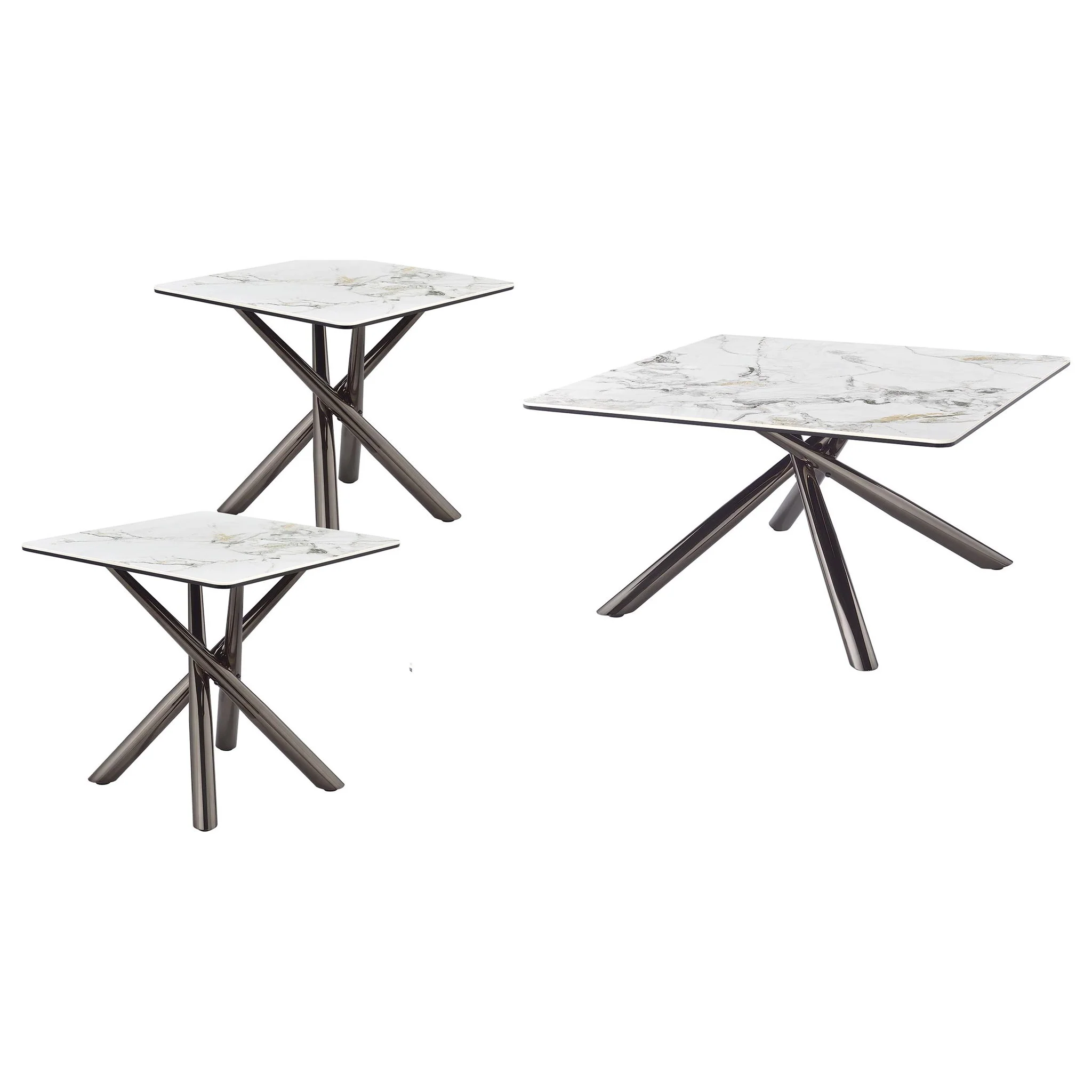 Carvell 3-piece Square Coffee and End Table Set Mirage White - Image 2