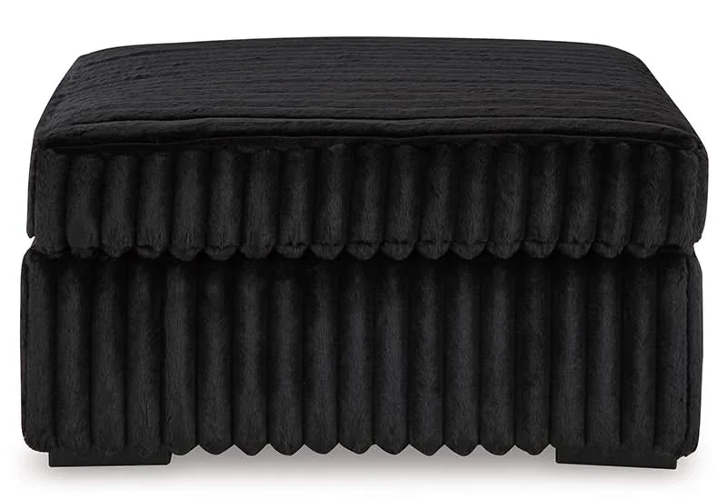 Casa Blanca Onyx Black Contemporary Accent Ottoman - Image 4