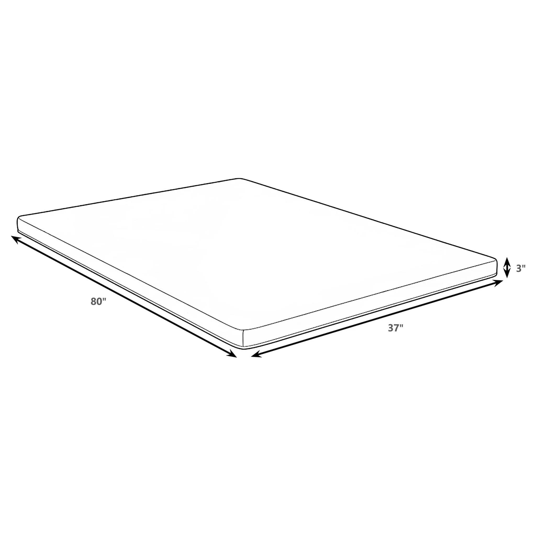 Cascade 3-inch Twin XL Cool Memory Foam Mattress Topper - Image 2