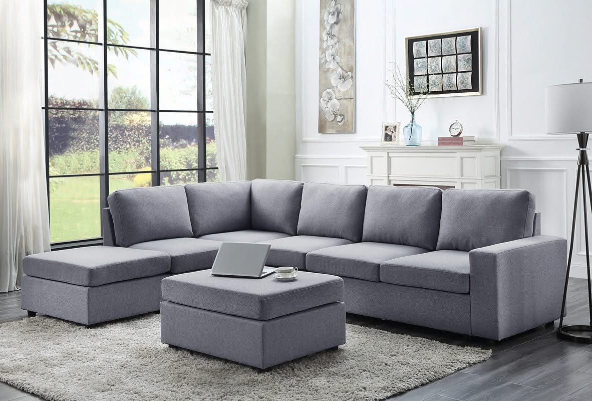 Cassia - 7 Seat Reversible Modular Sectional Sofa With Ottoman - Image 2