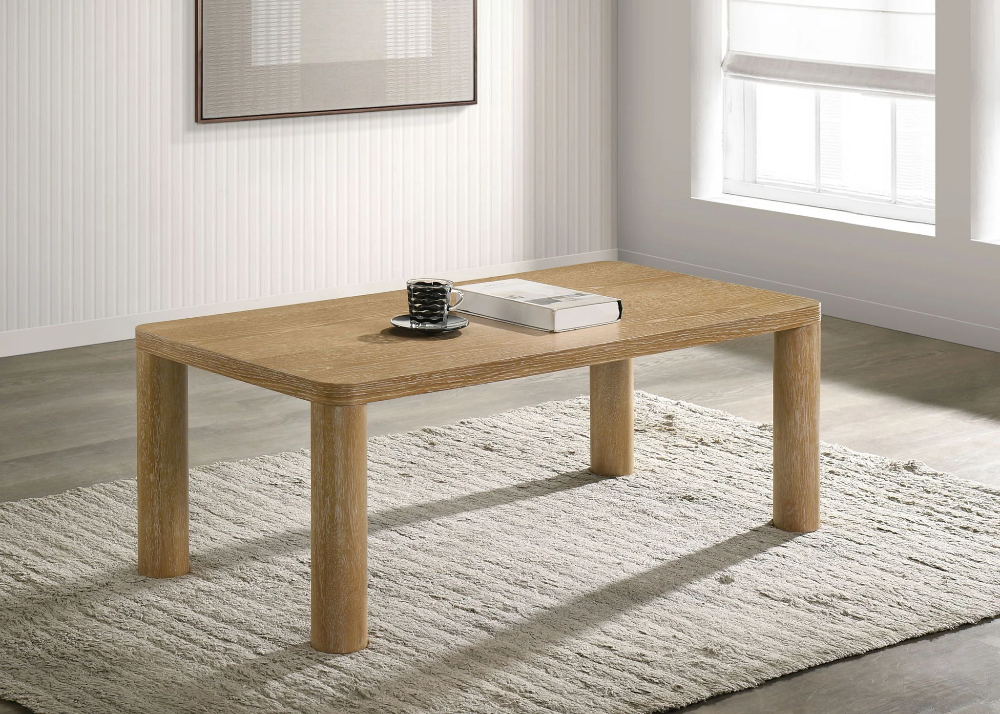 Castlewood Engineered Wood Cocktail Coffee Table Light Oak - Image 2