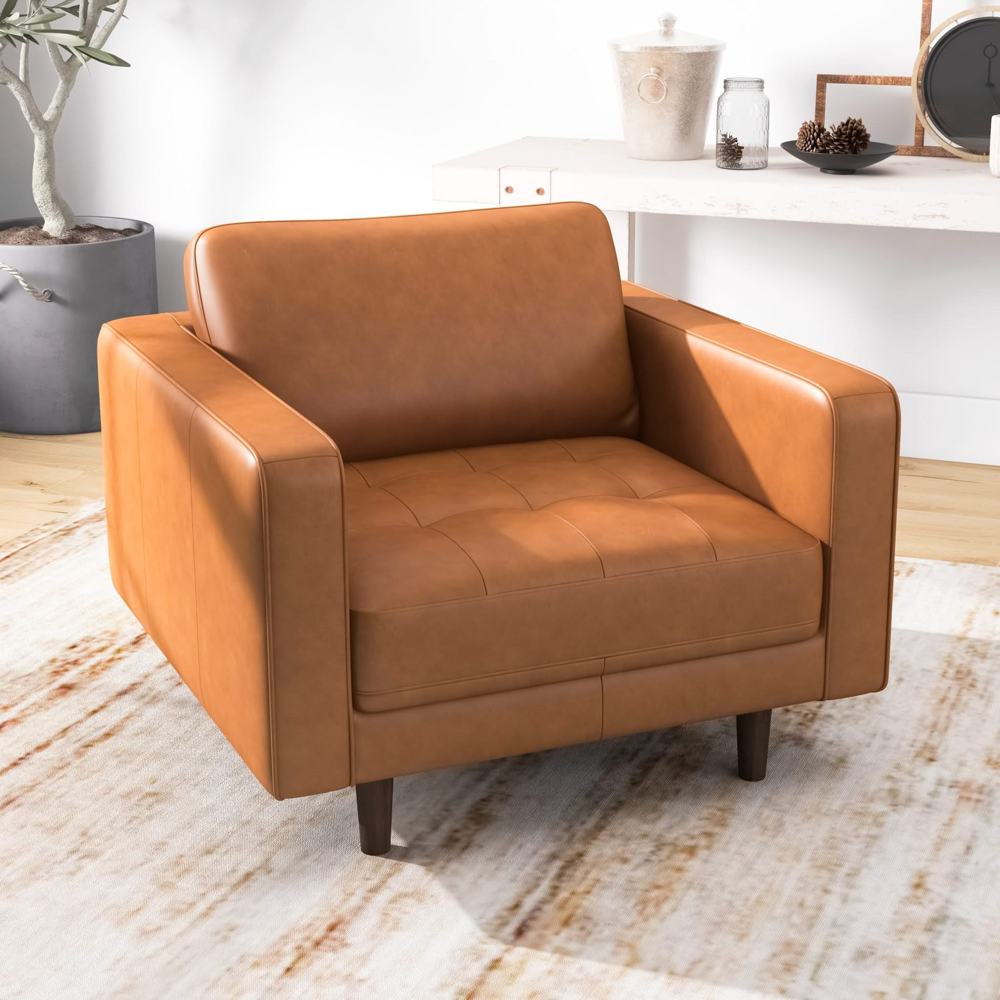 Catherine - Lounge Chair - Brown / Tan - Image 4