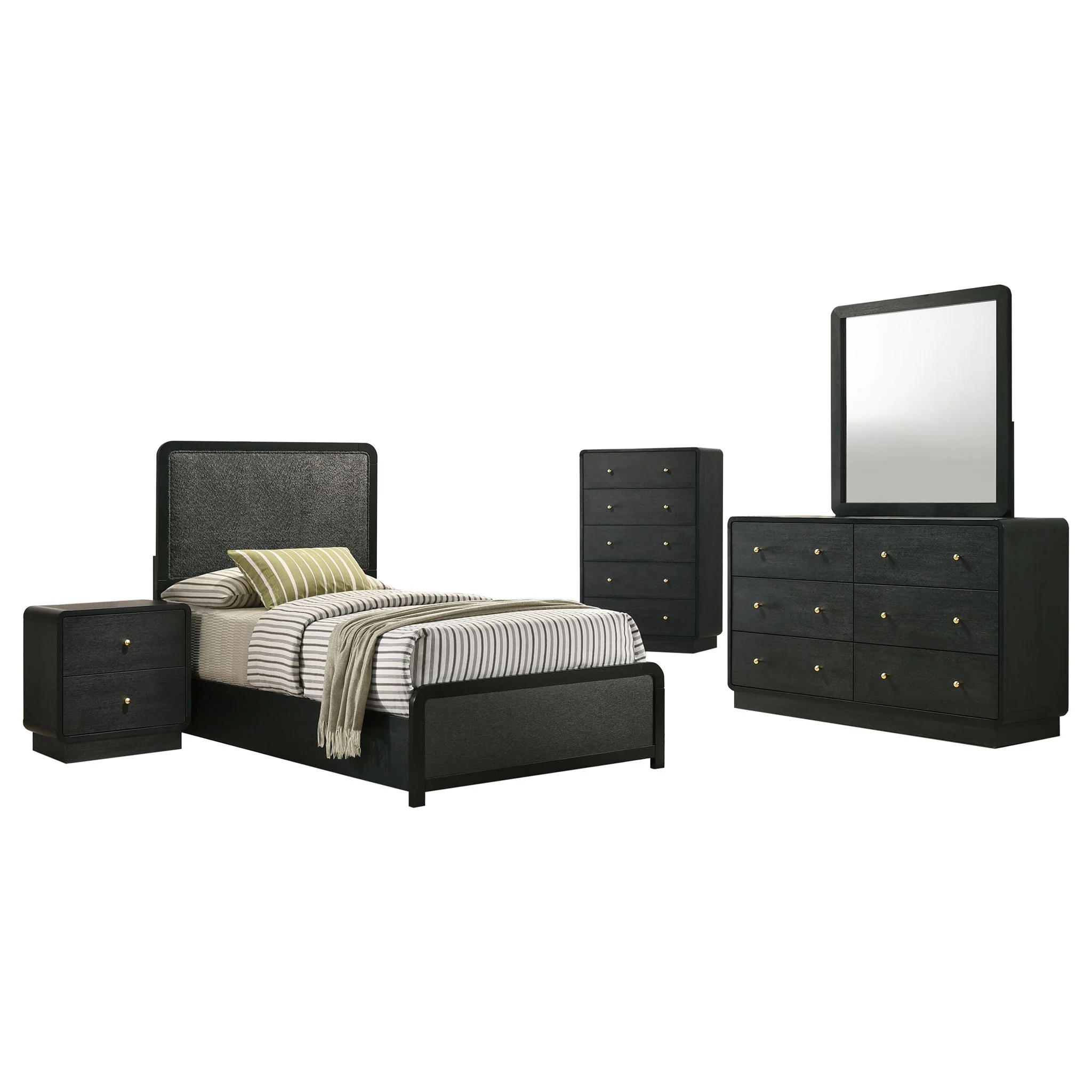 Cavelle 5-piece Twin Bedroom Set Black - Image 3