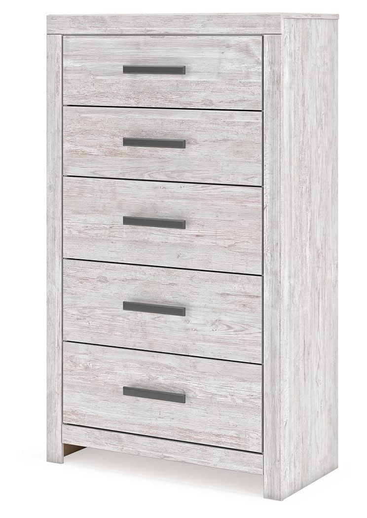 Cayboni - Five Drawer Chest - Whitewash - Image 3