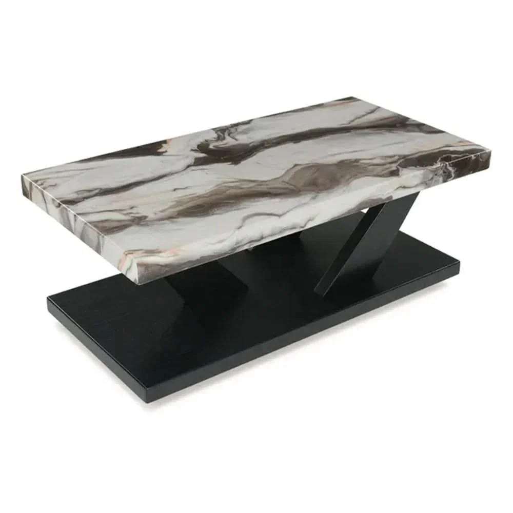 Cendill White Marble Contemporary 3-Piece Cocktail Table Set with Casters - Image 10