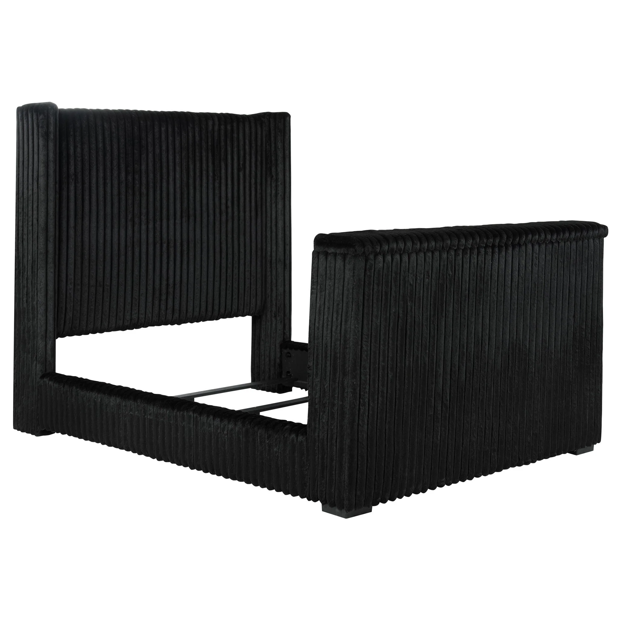 Centergrove Upholstered Queen Wingback TV Bed Black