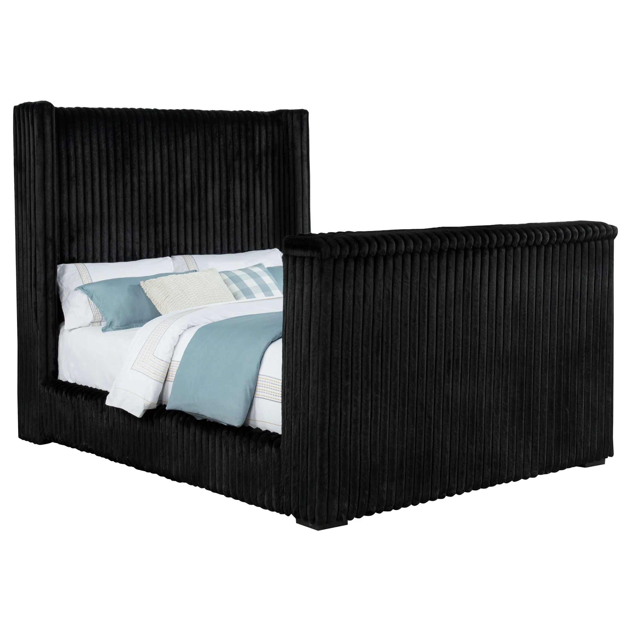 Centergrove Upholstered Queen Wingback TV Bed Black - Image 2
