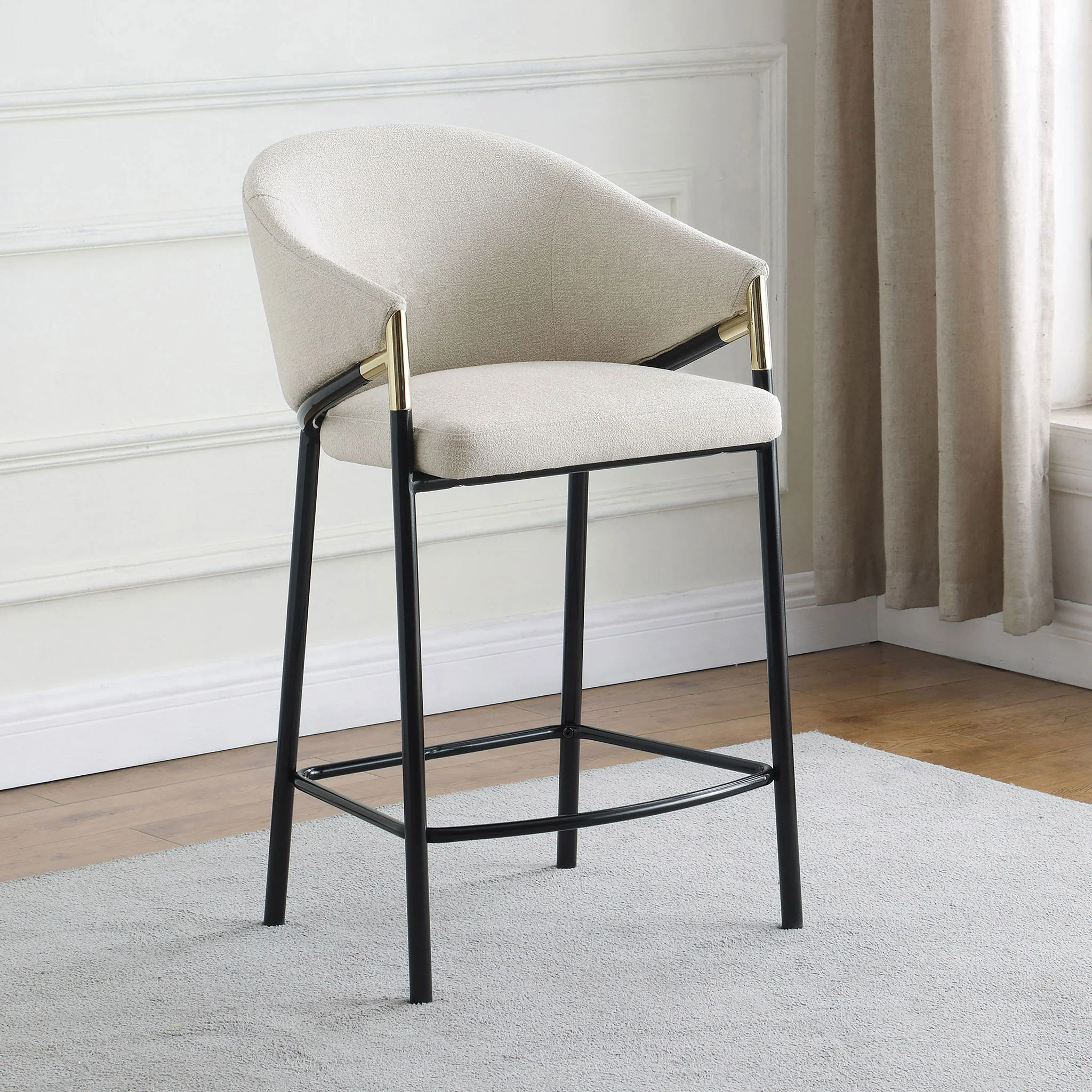 Chadwick Fabric Upholstered Counter Chair Beige (Set of 2) - Image 3