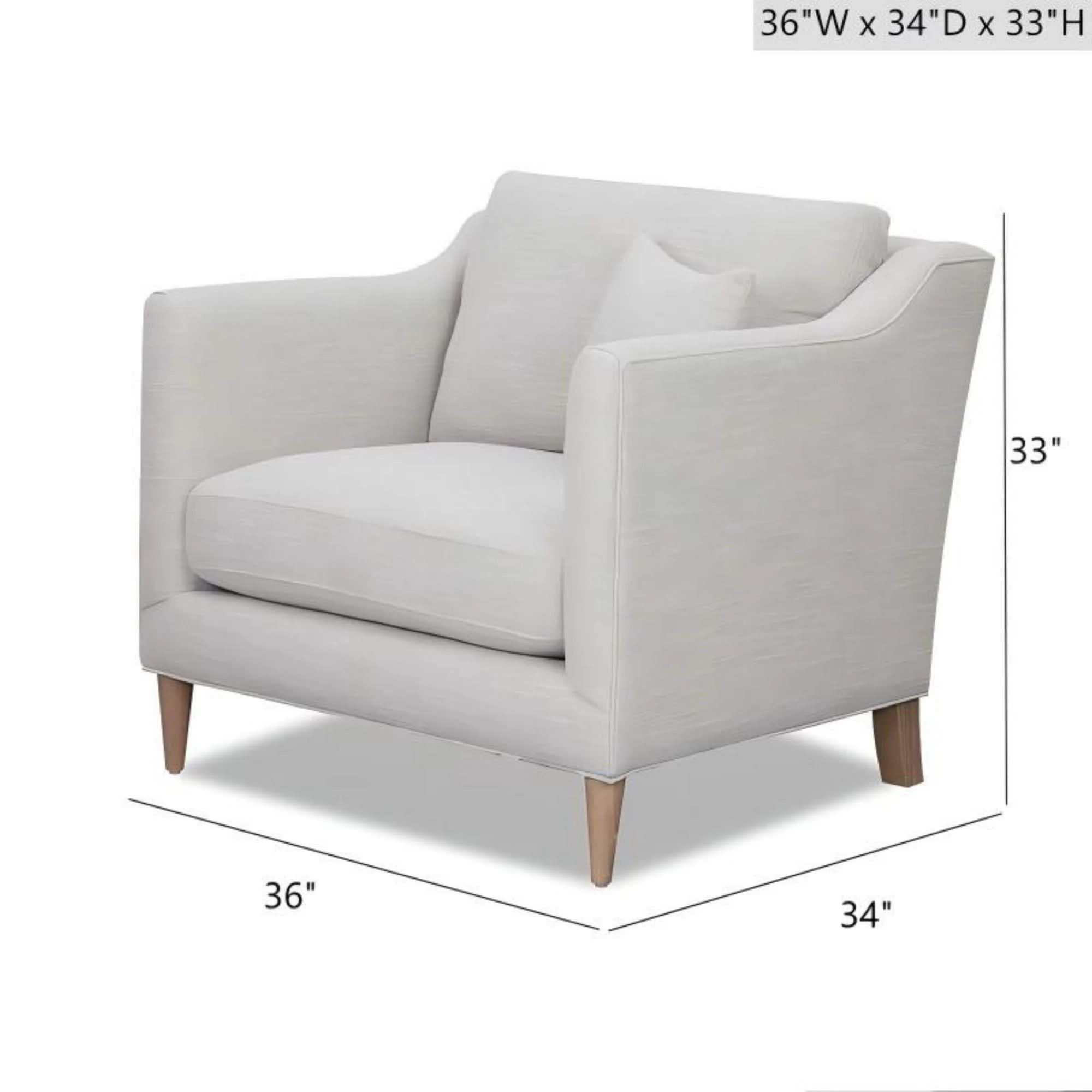 Chair With High Track Arms - Beige - Image 3