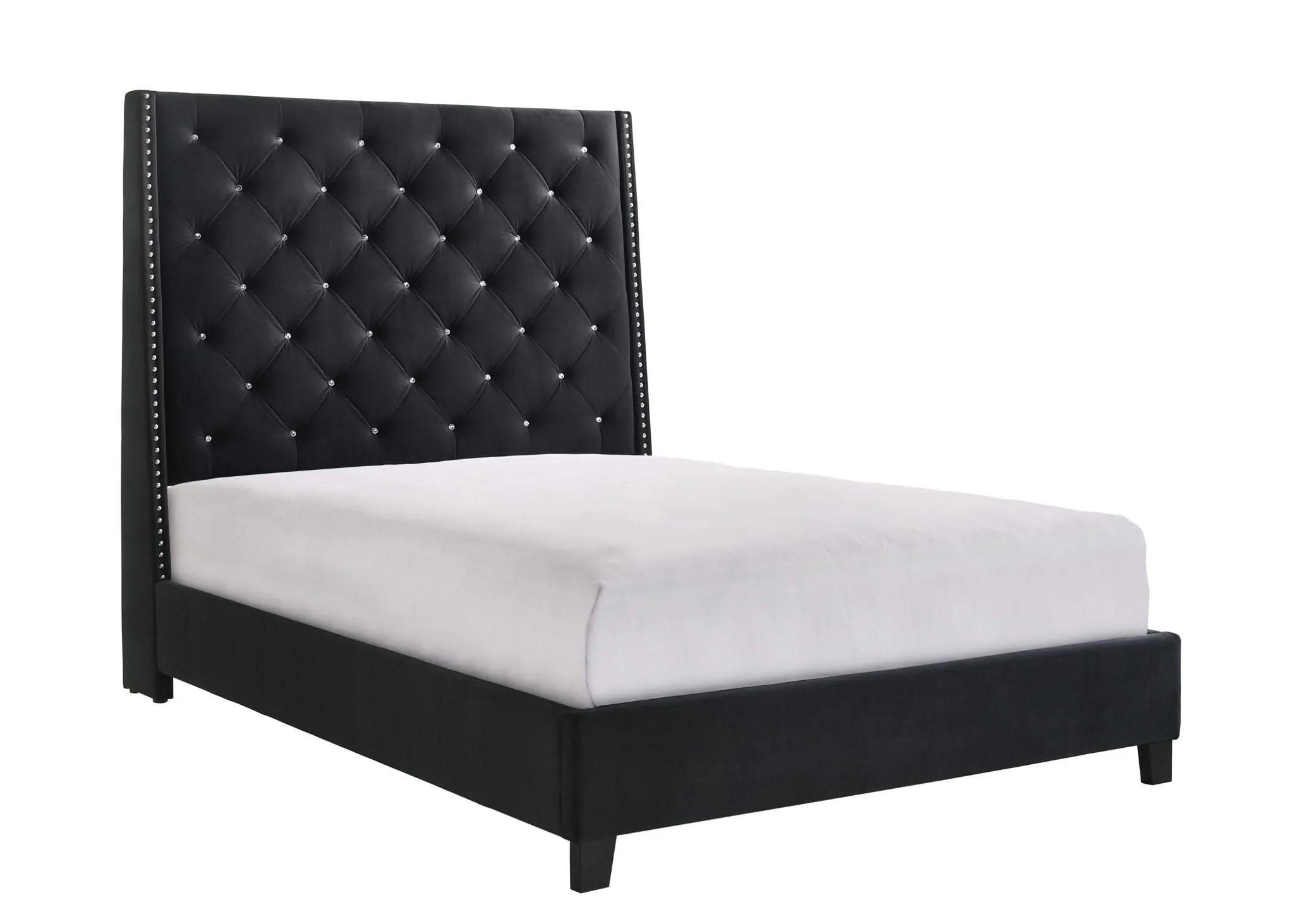 Chantilly - Queen Upholstered Bed - Black - Image 3