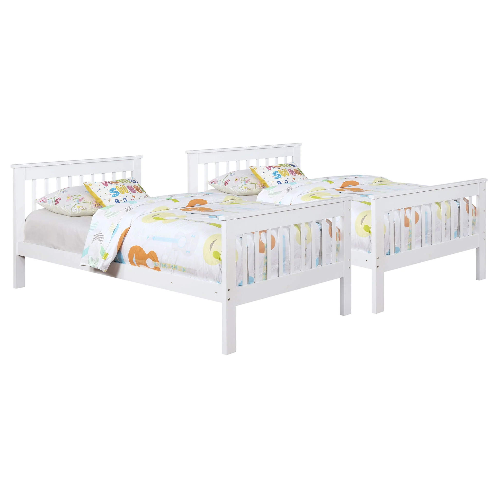 Chapman Wood Twin Over Twin Bunk Bed White - Image 4