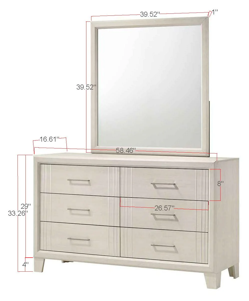 Charlie - King 5 Piece Bedroom Set - White - Image 3
