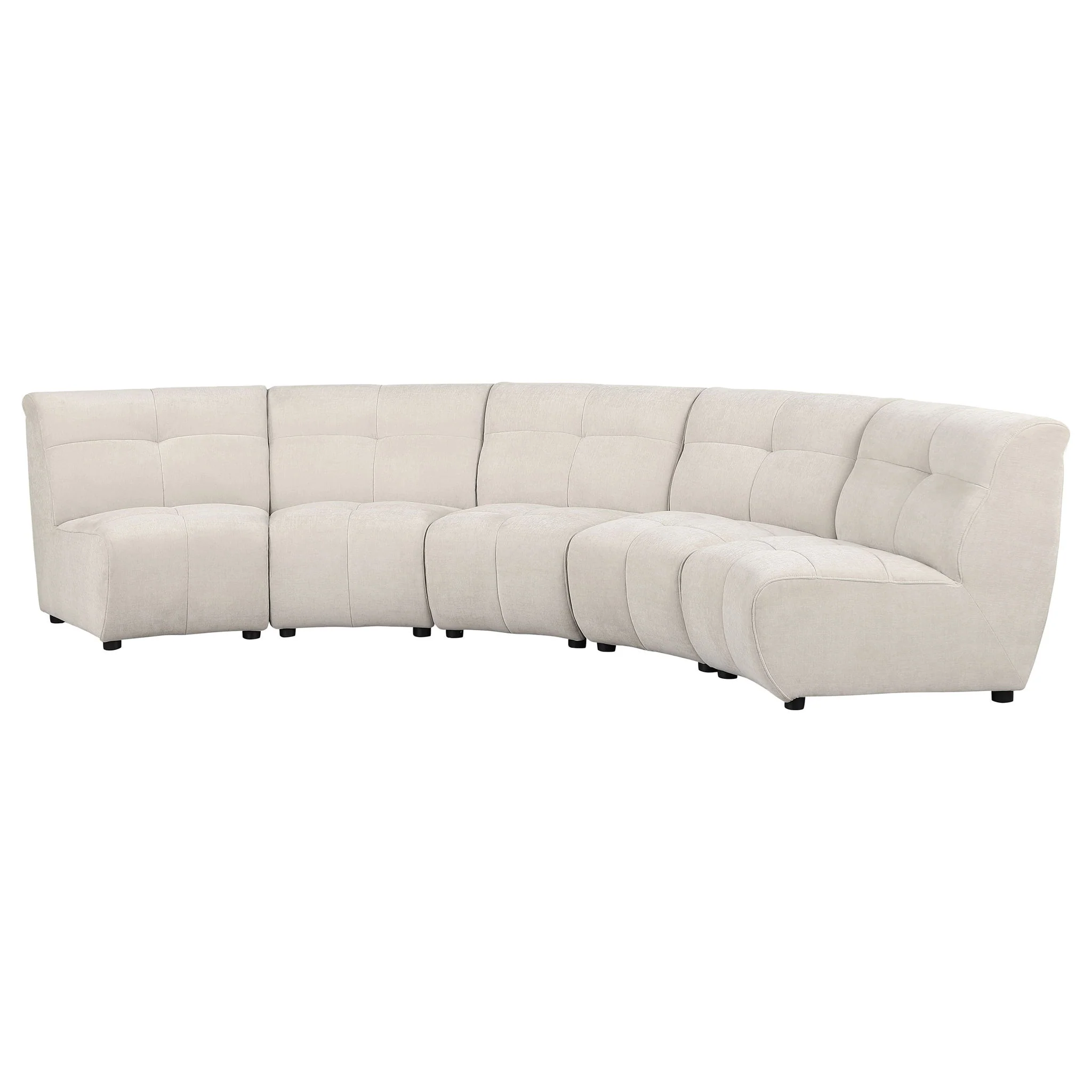 Charlotte 5-piece Upholstered Modular Sectional Sofa Ivory - Image 3