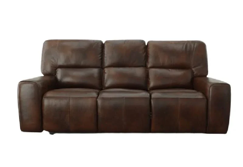 Chesapeake Cognac Brown Leather Zero Gravity Power Reclining Sofa with Power Headrests