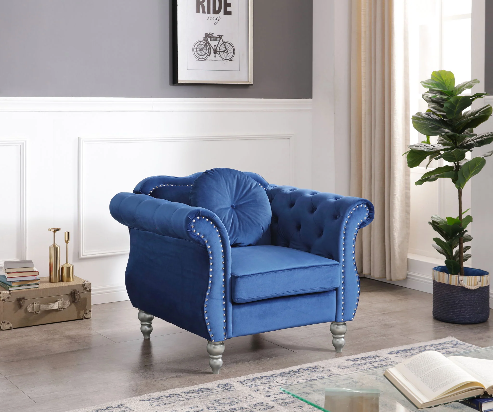Chic Transitional Flared Arm Chair - Image 4
