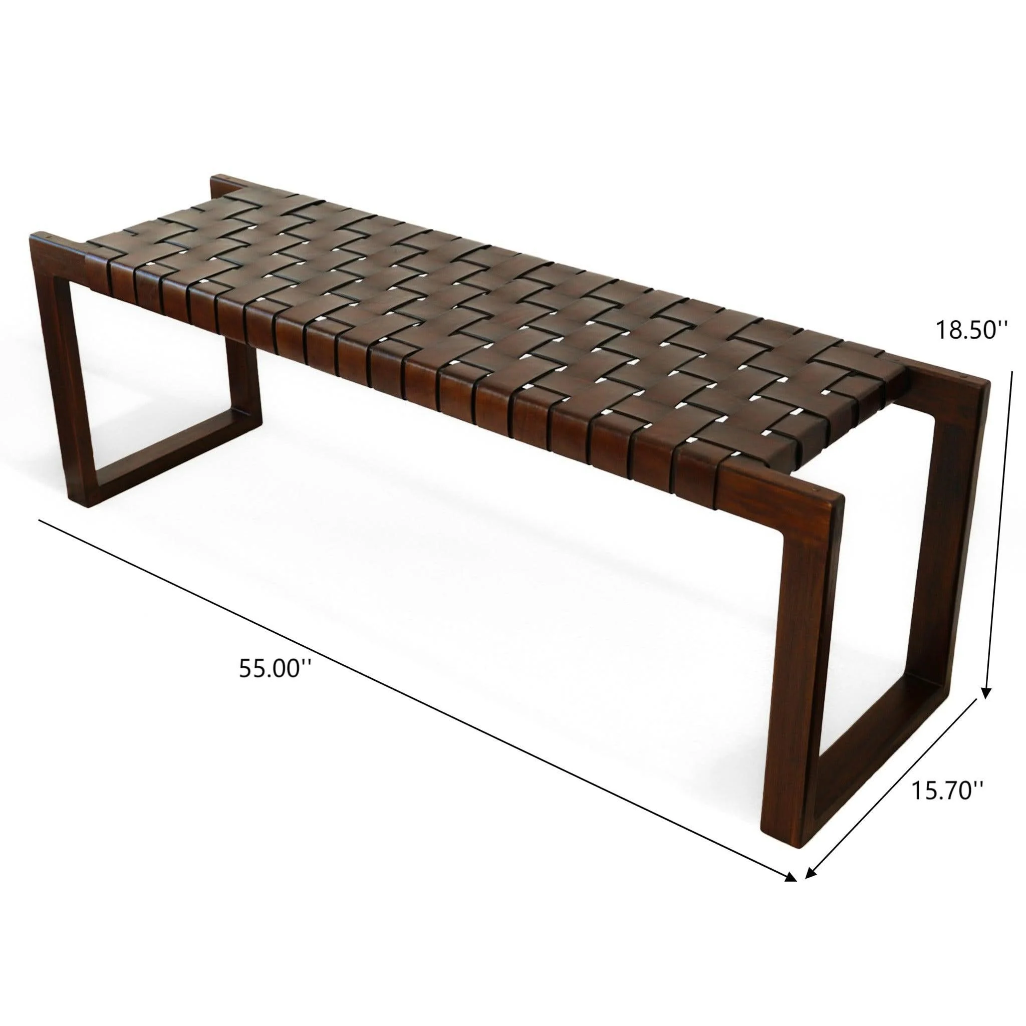 Christina - Bench - Cognac / Dark Brown / Tan - Image 3