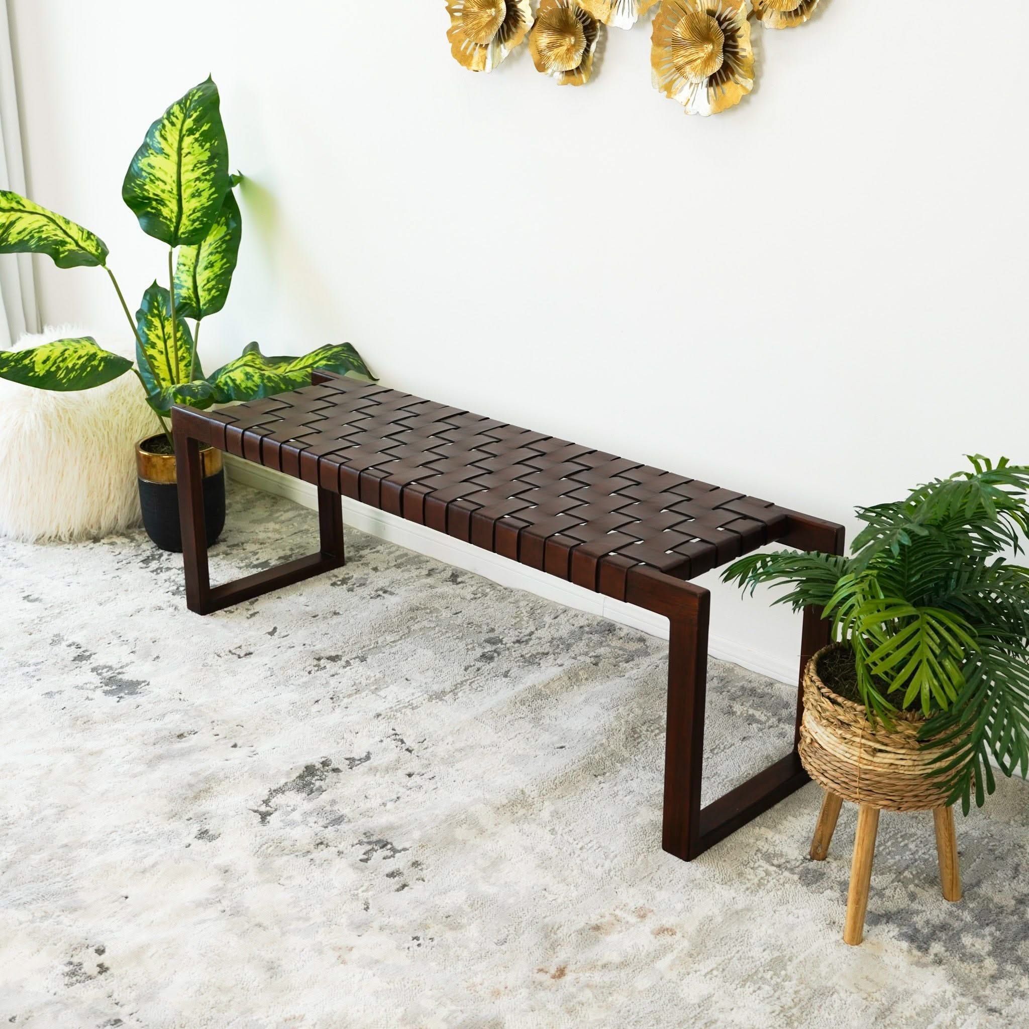 Christina - Bench - Cognac / Dark Brown / Tan - Image 4