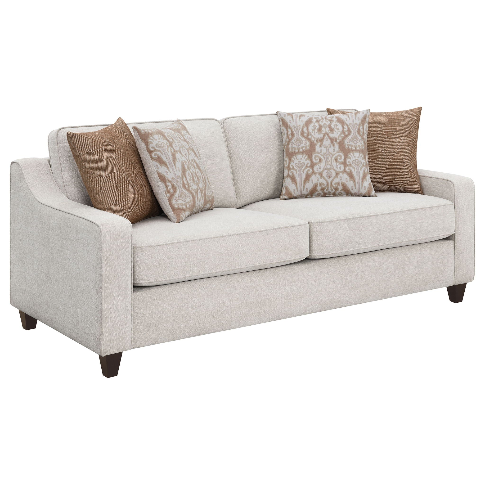 Christine 2-piece Upholstered Sloped Arm Sofa Set Beige - Image 2