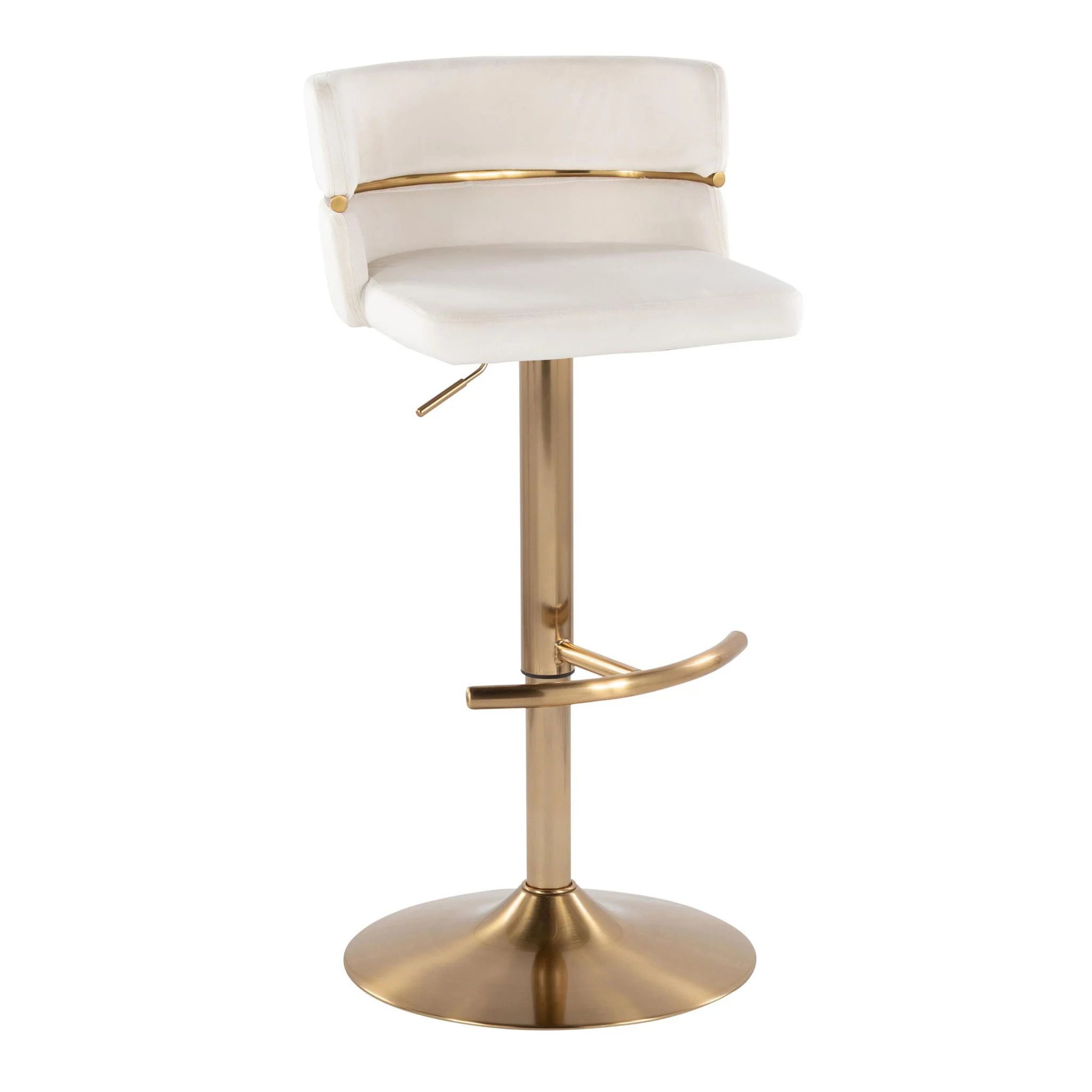 Cinch - Glam / Art Deco Adjustable Barstool With Swivel With Rounded T Footrest (Set of 2) - Image 4