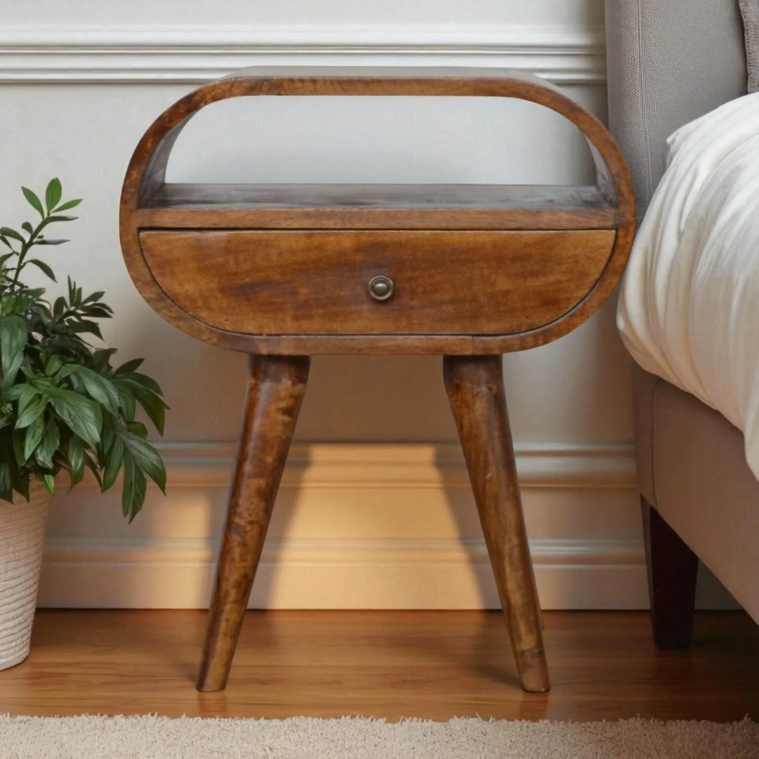 Circular Open Bedside Nightstand - Image 6