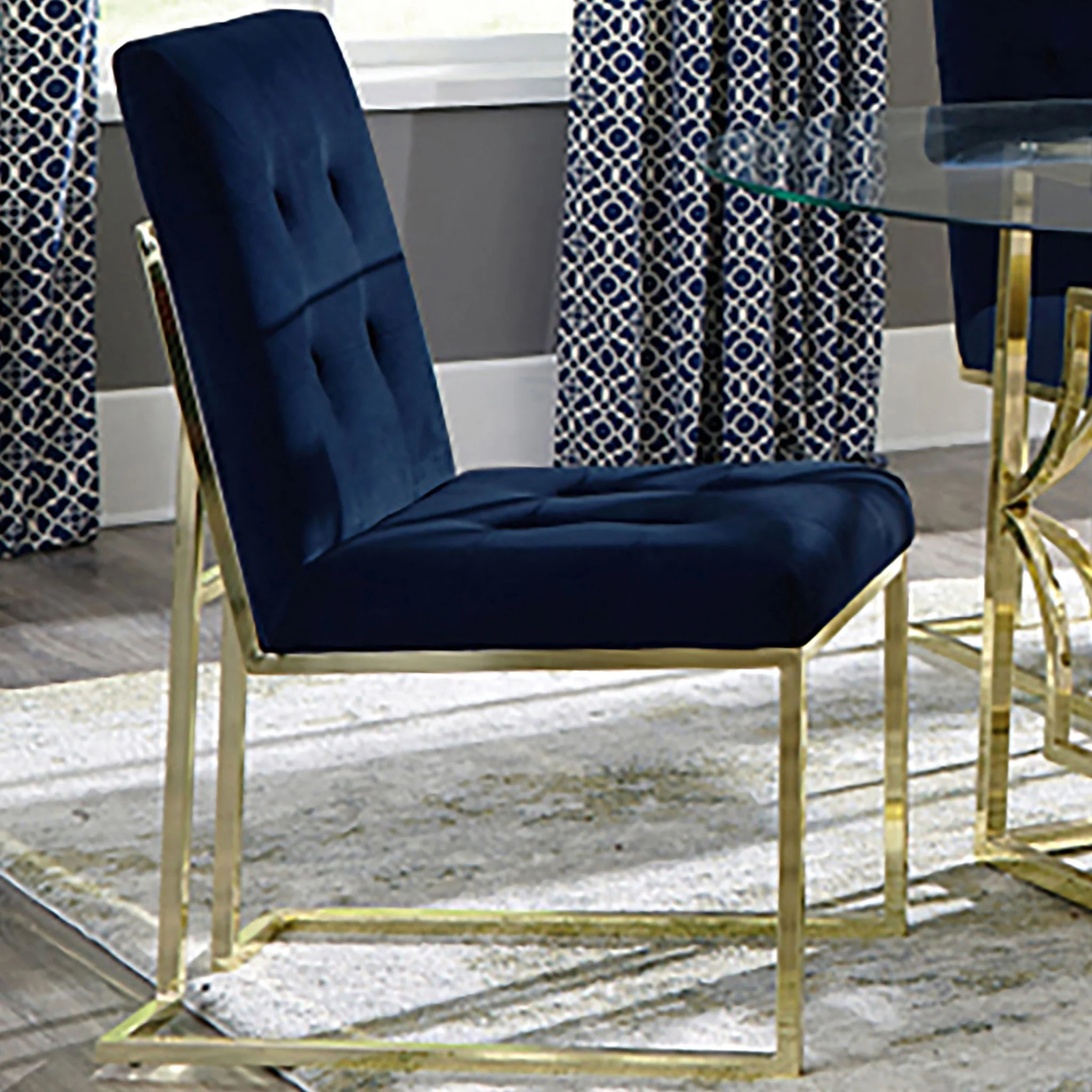 Cisco Velvet Upholstered Dining Side Chair Gold (Set of 2) - Image 2