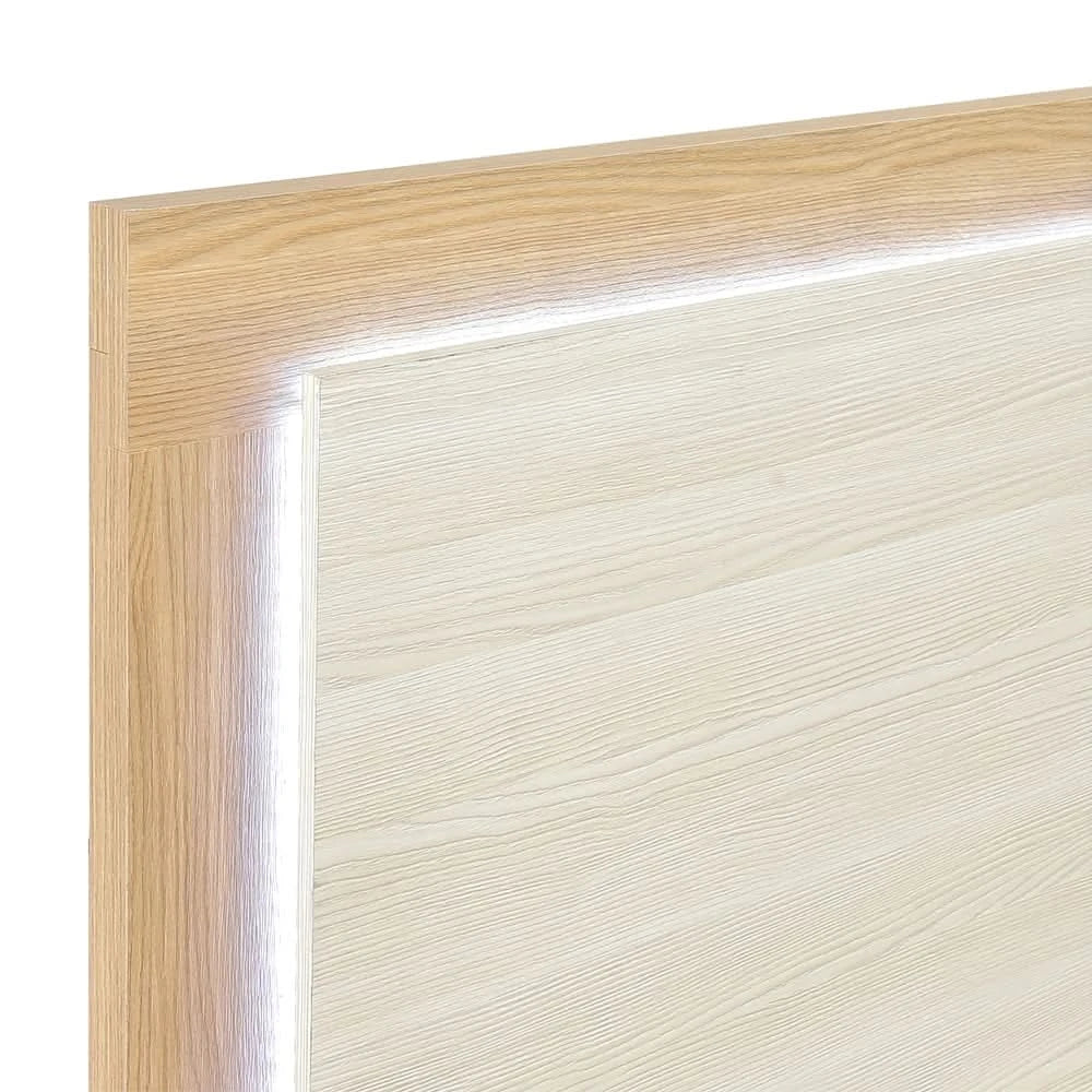 City Avenue Two-Tone Contemporary Dresser Mirror with Natural Wood Grain Finish - Image 3