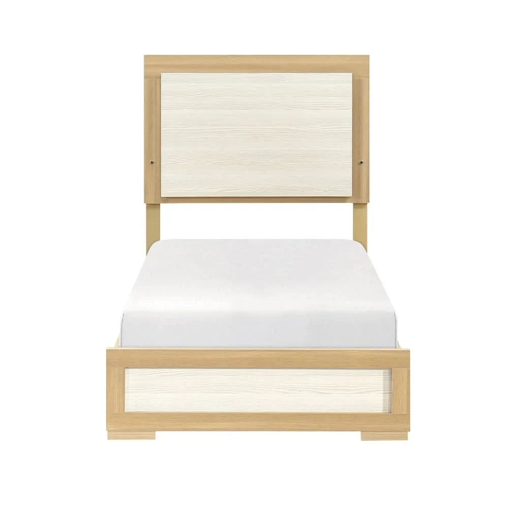 City Avenue Two-Tone Contemporary Youth 5-Piece Bedroom Set with Natural Wood Grain Finish (Twin/Full) - Image 4