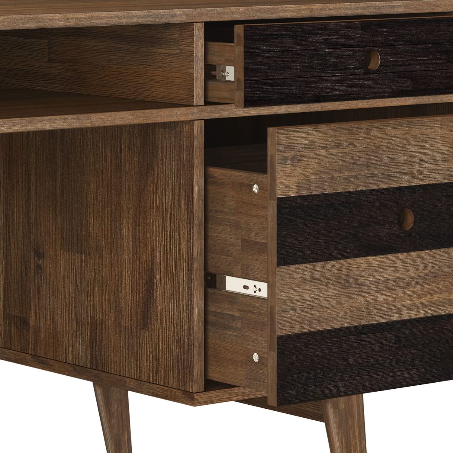 Clarkson - Desk With Side Drawers - Rustic Natural Aged Brown - Image 3