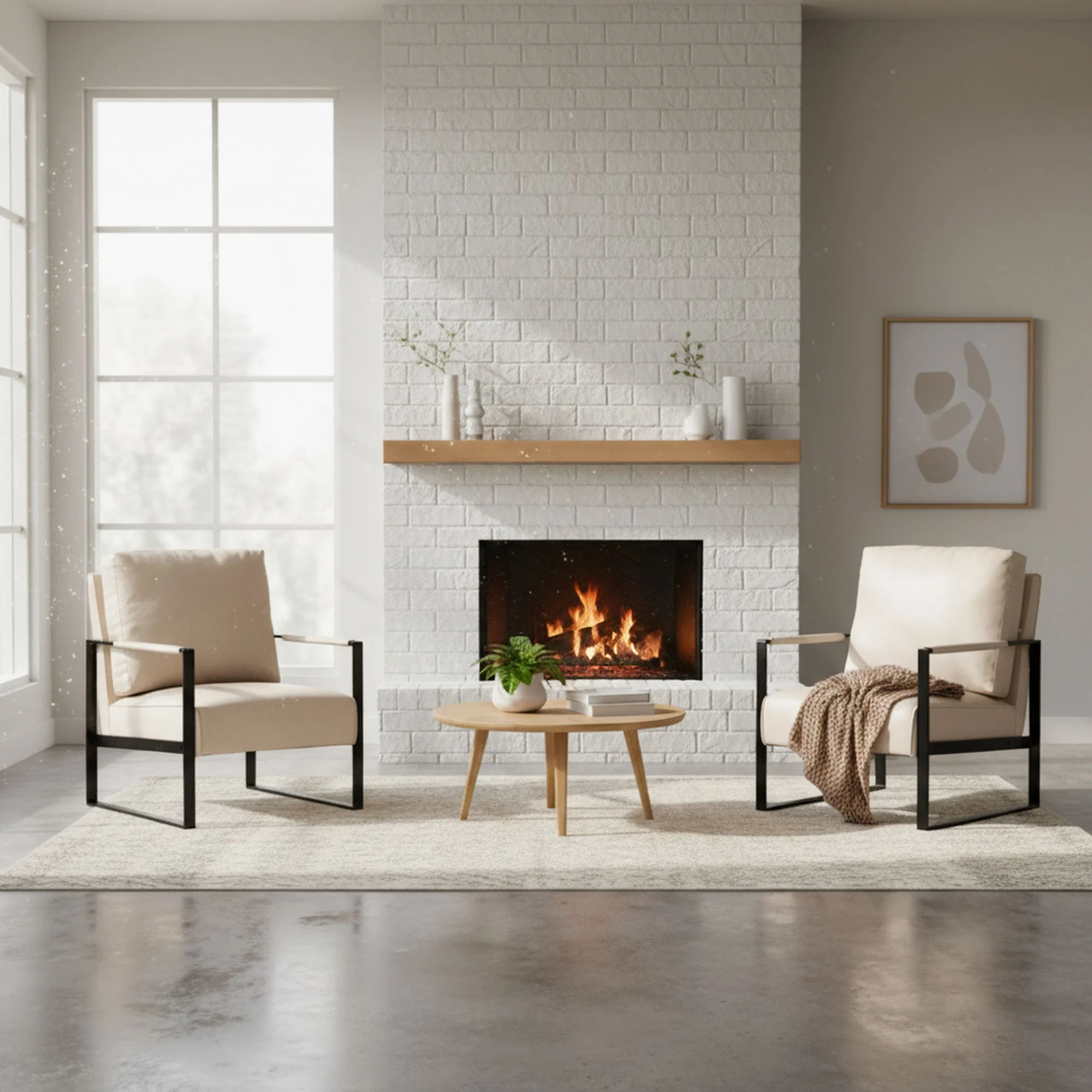 Classic Mid Century Modern Accent Chair With Durable Square Metal Frame, Armchair - Image 22