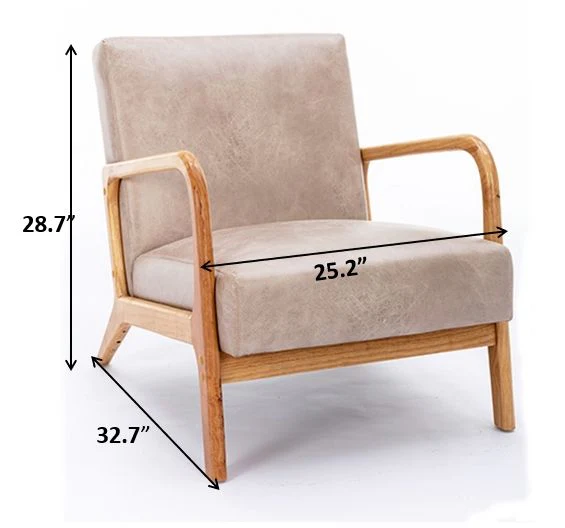 Classic Mid-Century Modern Accent Chairs, Open Framed Armchair With Cushioning - Image 10