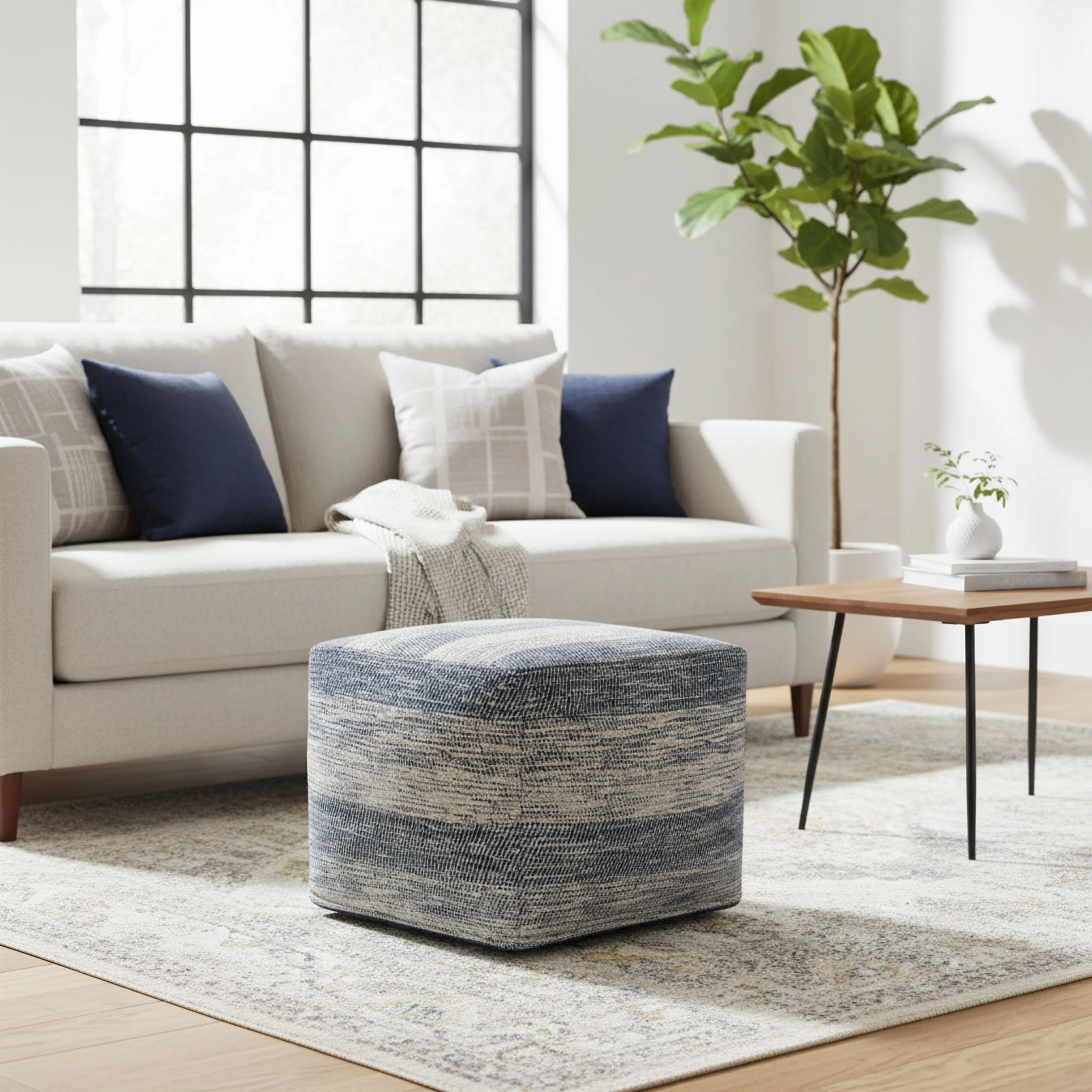 Clay - Square Pouf, Upholstered - Image 5